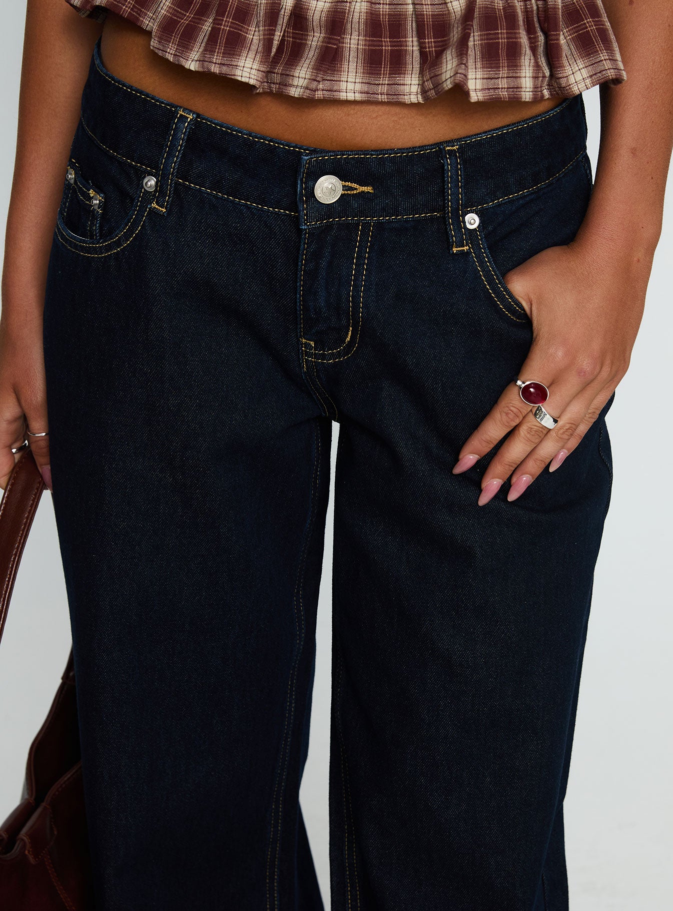 Tidal Wave Low Rise Straight Leg Jeans Raw Denim - Image 6