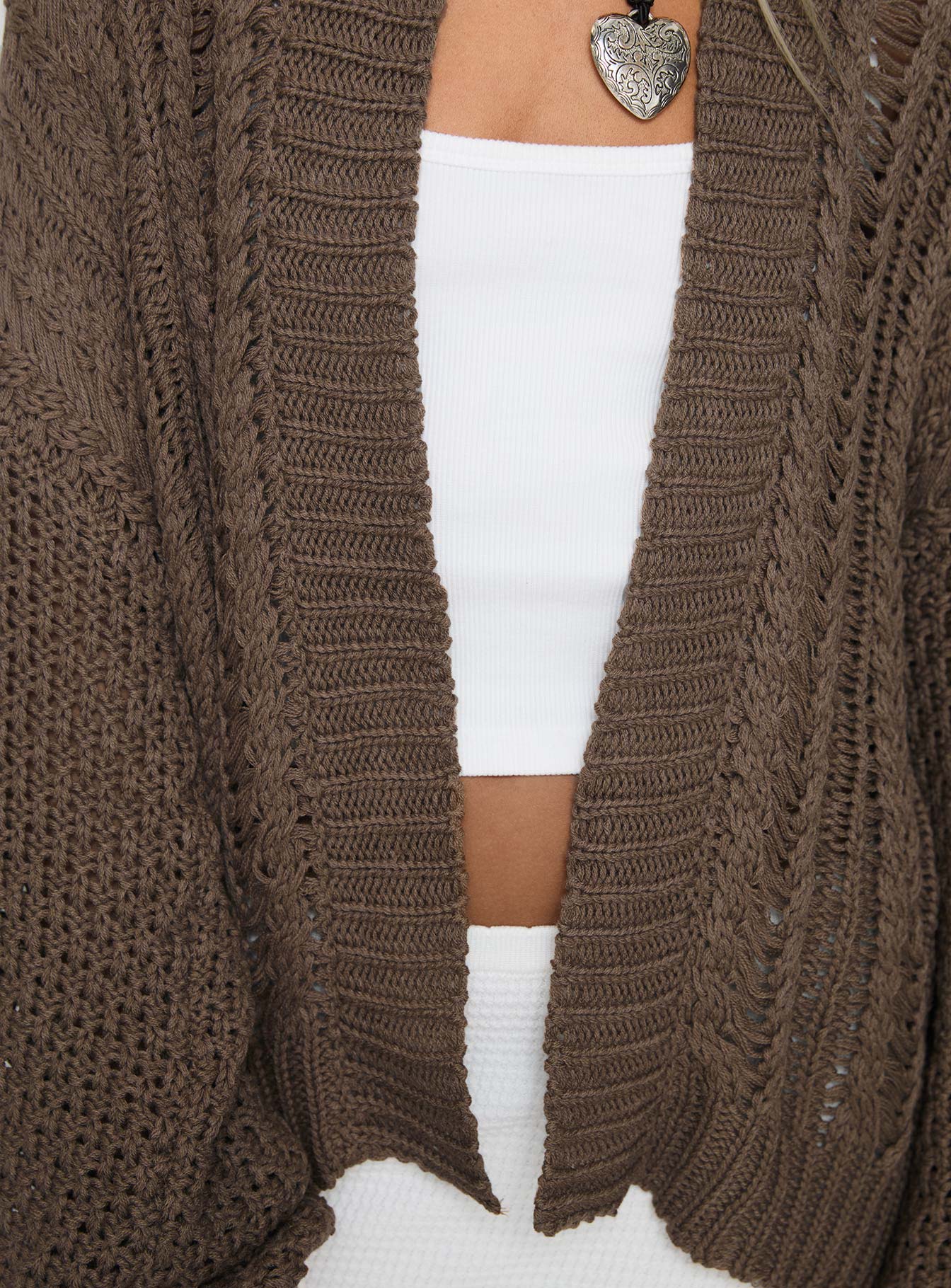 Abner Cable Cardigan Brown - Image 6