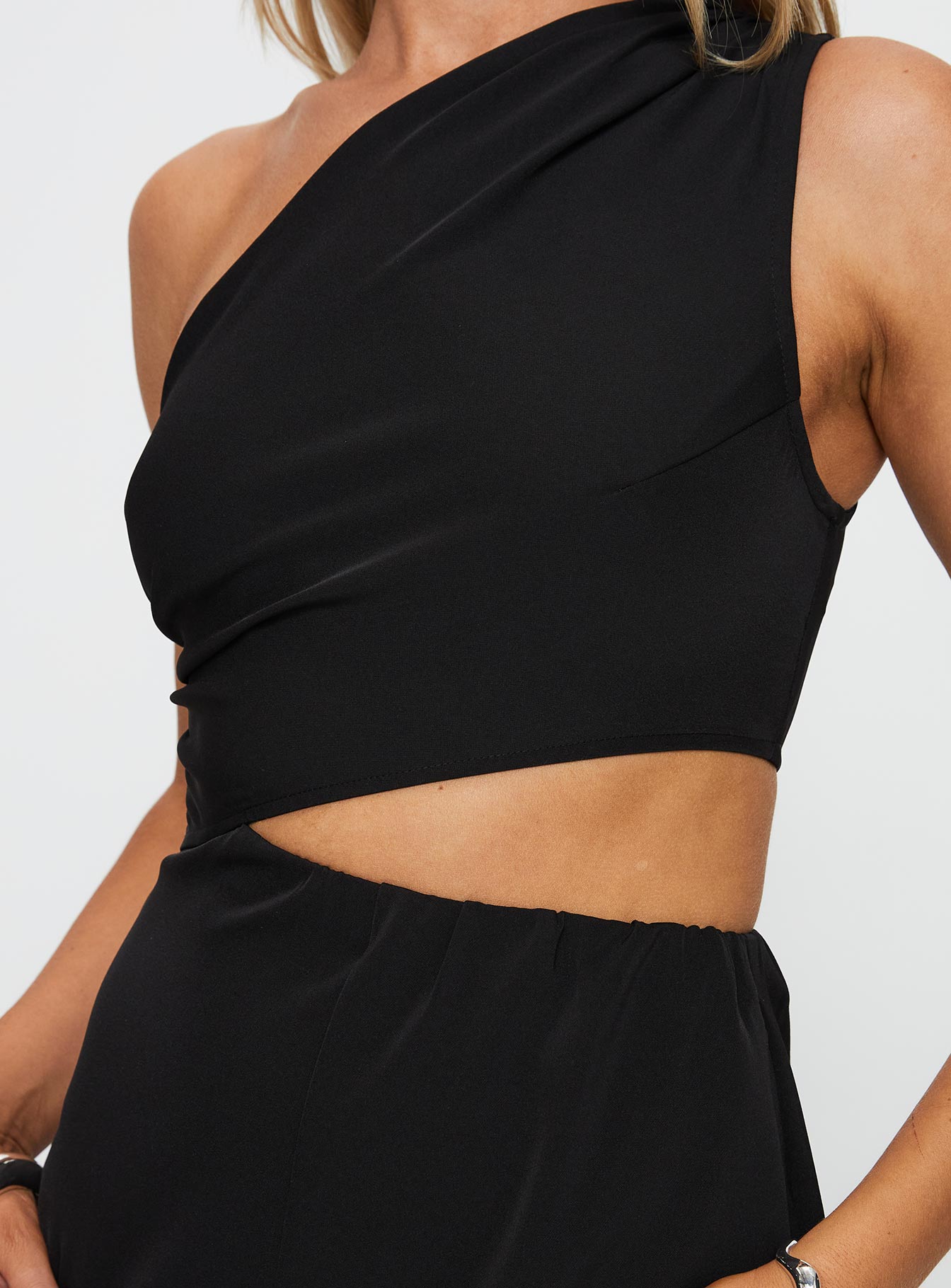 Let You Live Cut Out One Shoulder Playsuit Black - Image 5