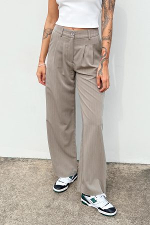 Archer Pants Pinstripe Beige