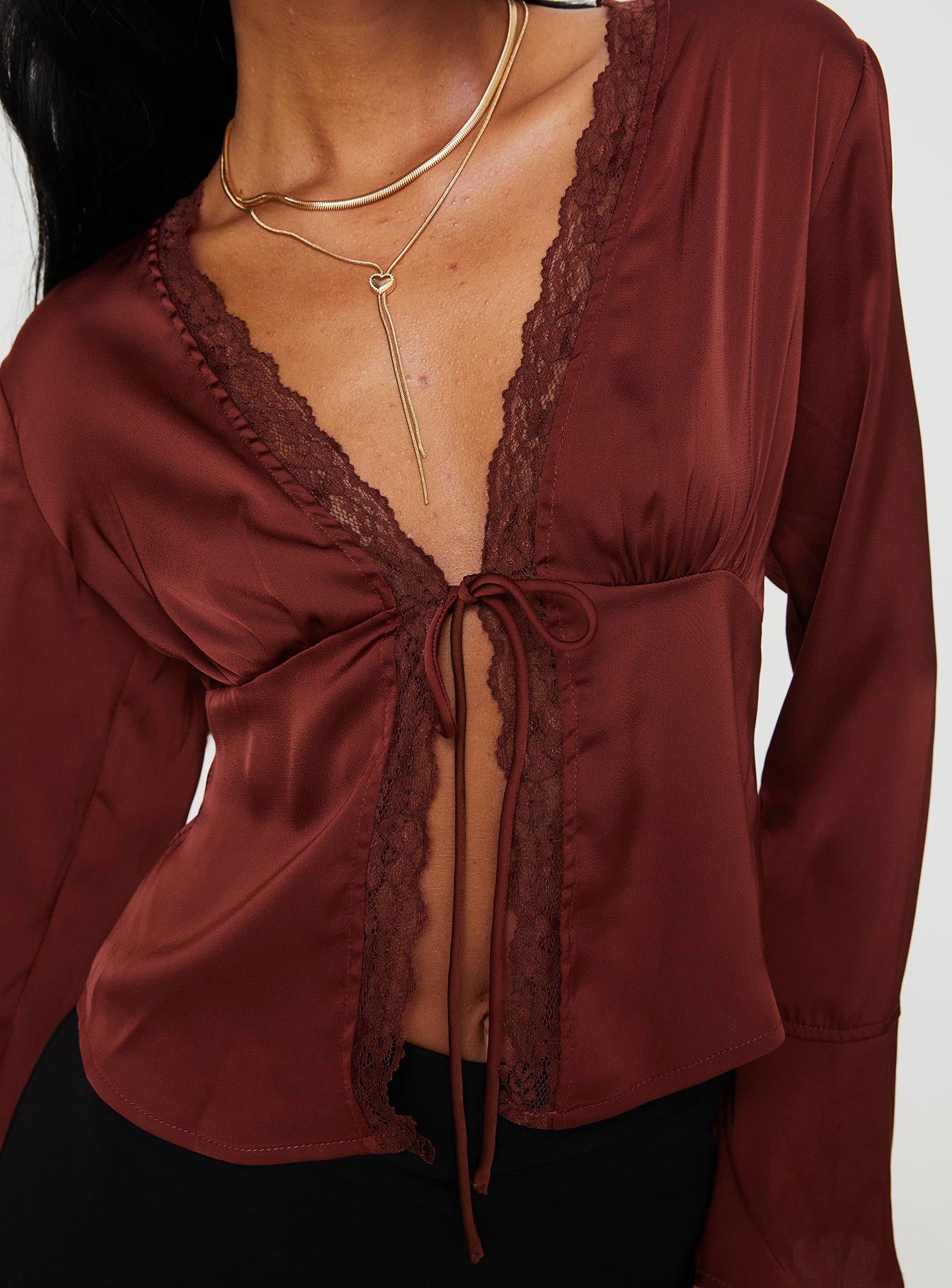 Hunton Long Sleeve Top Brown - Image 6