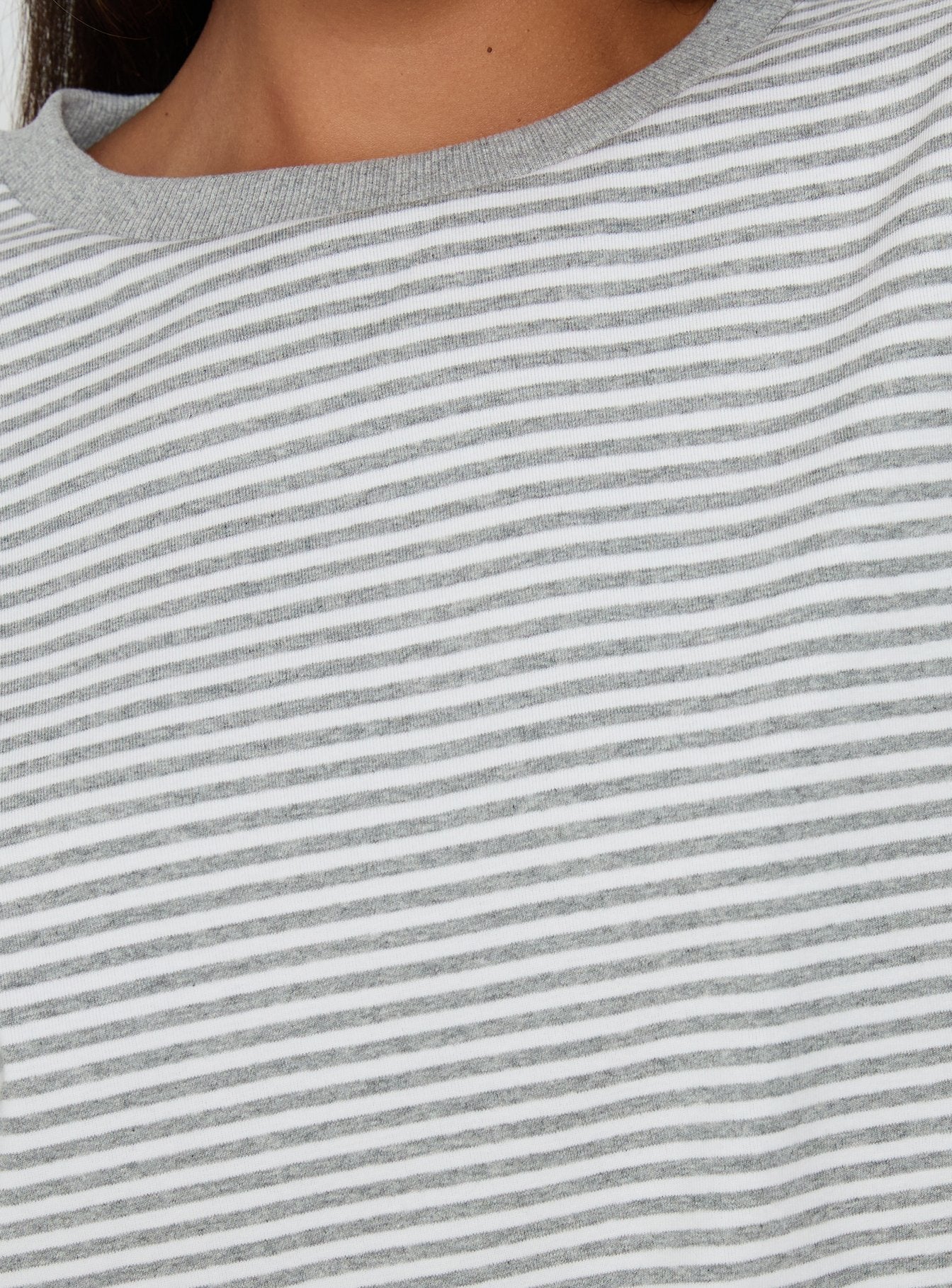 Settle Down Short Sleeve Top Grey / White Stripe - Image 6