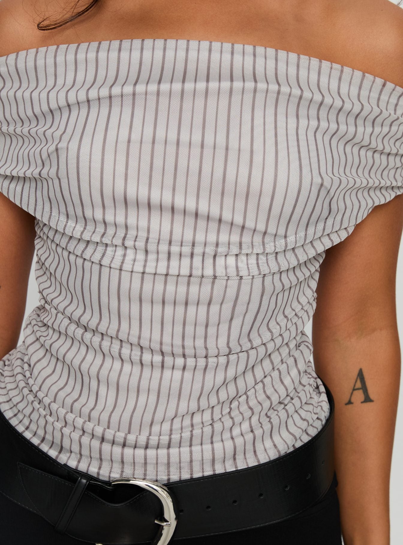 Hailley Off Shoulder Top Stripe - Image 6