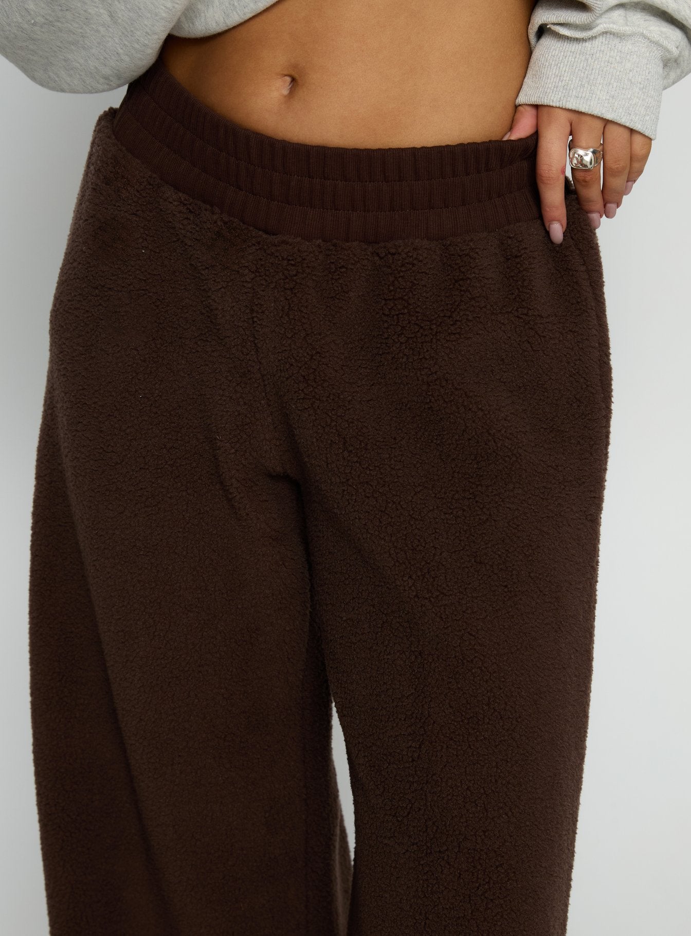 Siberia Fleece Track Pant Chocolate Brown - Image 6