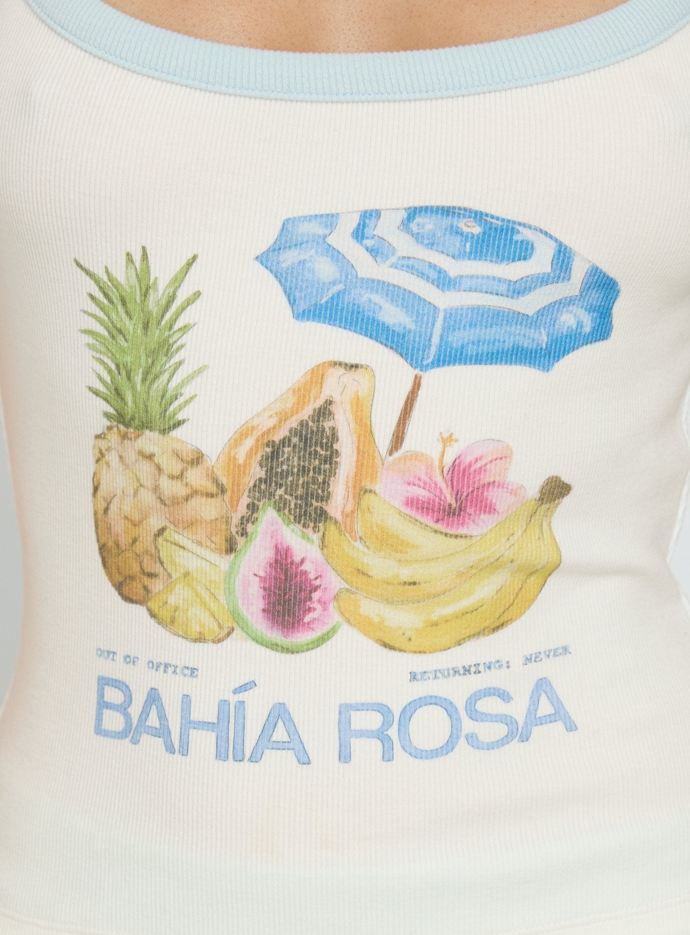 Bahia Rosa Graphic Tank Top White - Image 6