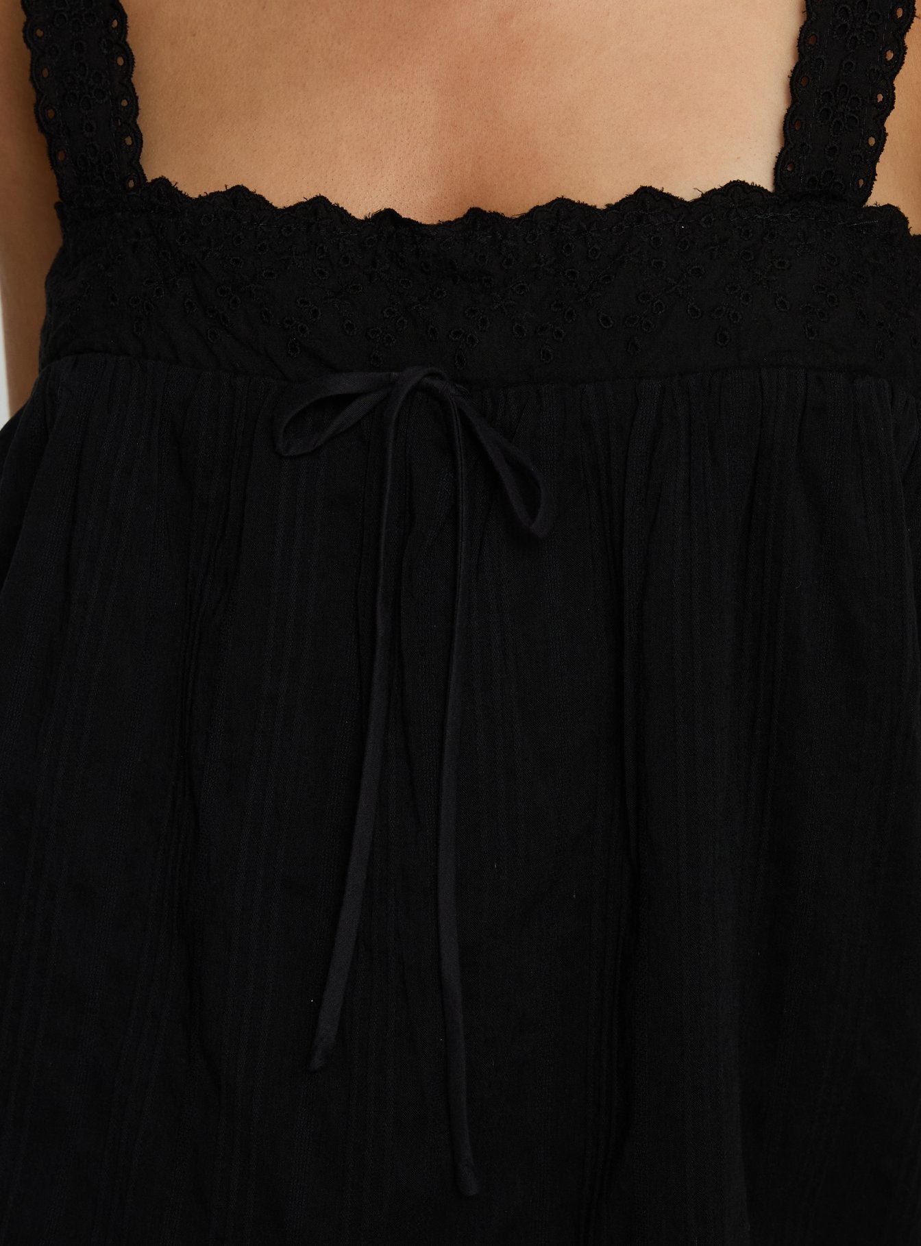 Reason To Stay Lace Trim Floaty Mini Dress Black - Image 6