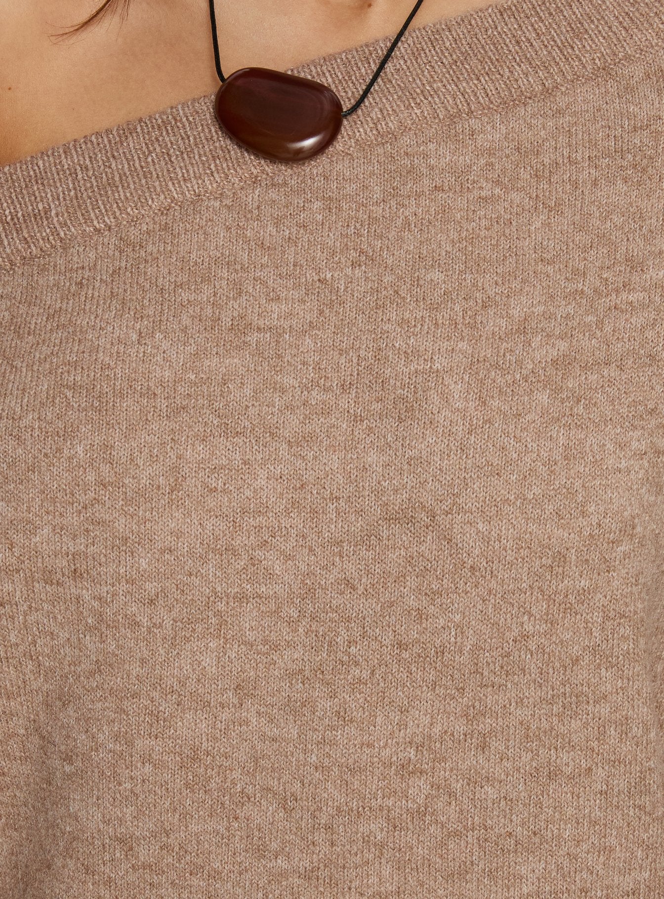 Kourta Off Shoulder Oversized Knit Top Mocha - Image 5