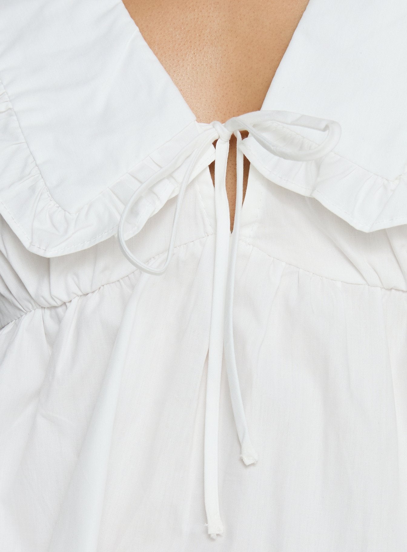 Dawes Oversized Collar Blouse Top White - Image 6