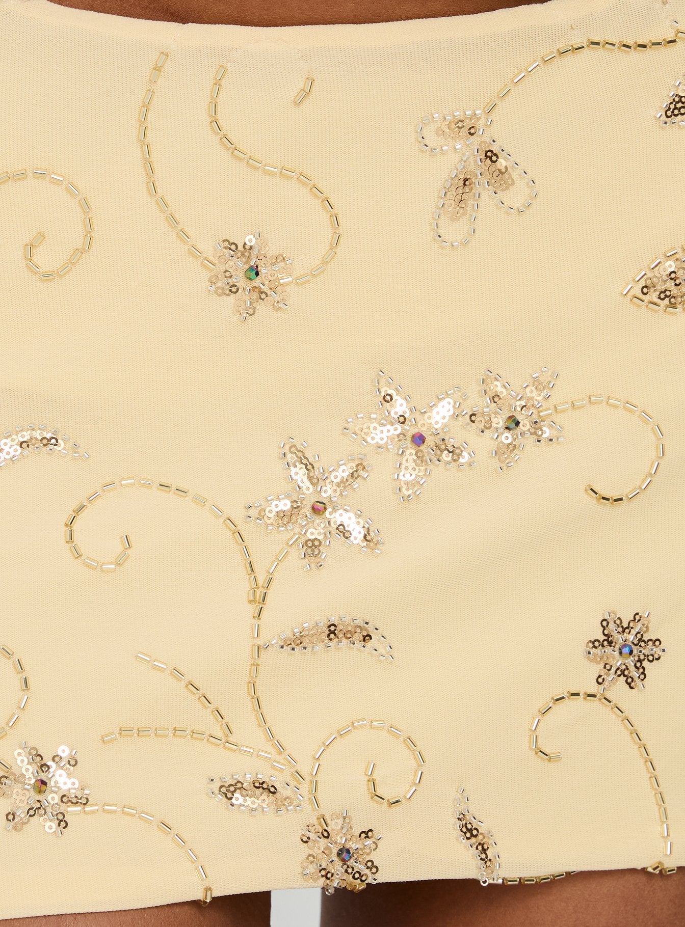 Calyra Embroidered Mini Skirt Butter Yellow - Image 6