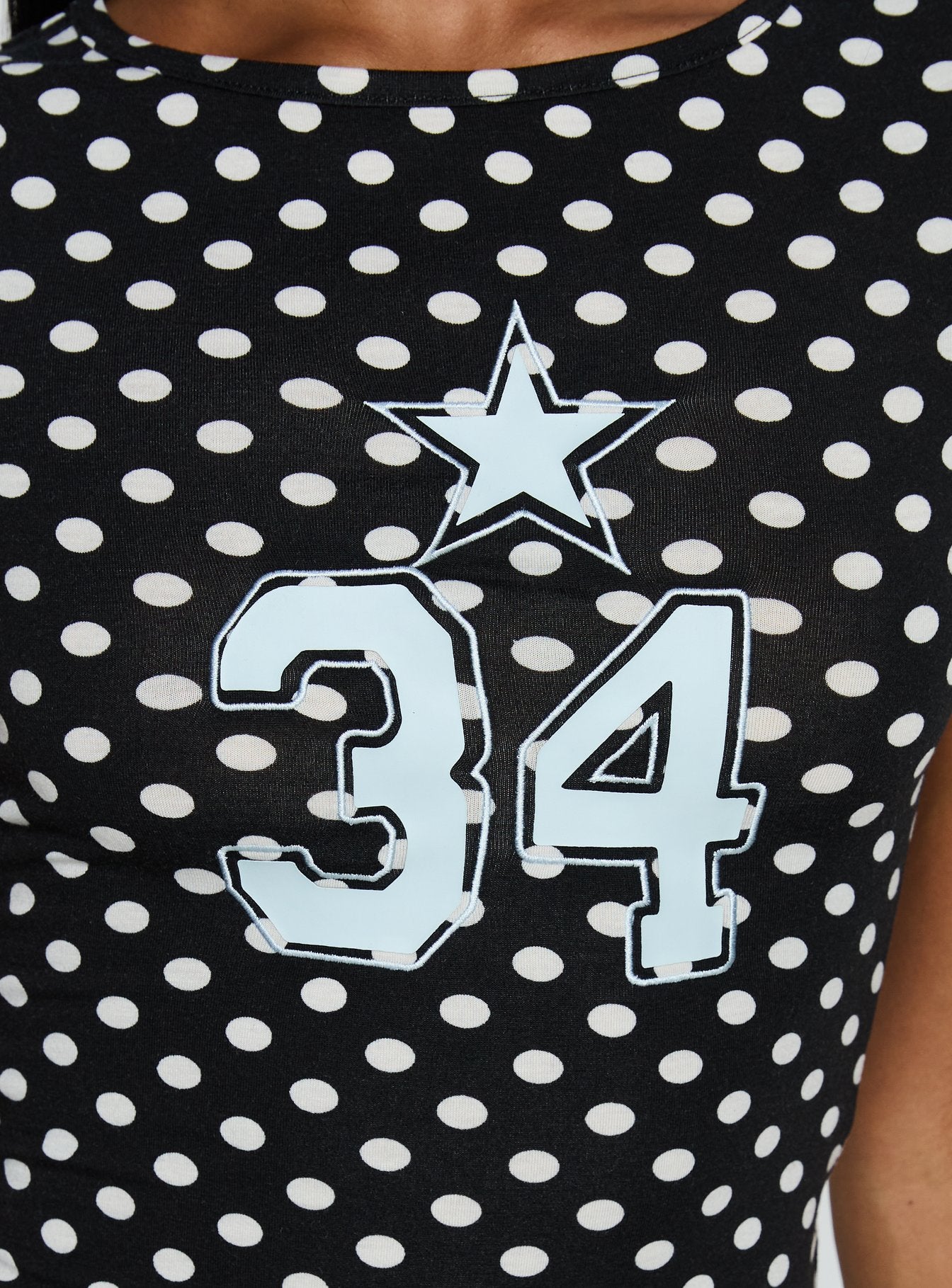 Elacie Graphic Baby Tee Black Polka Dot - Image 6