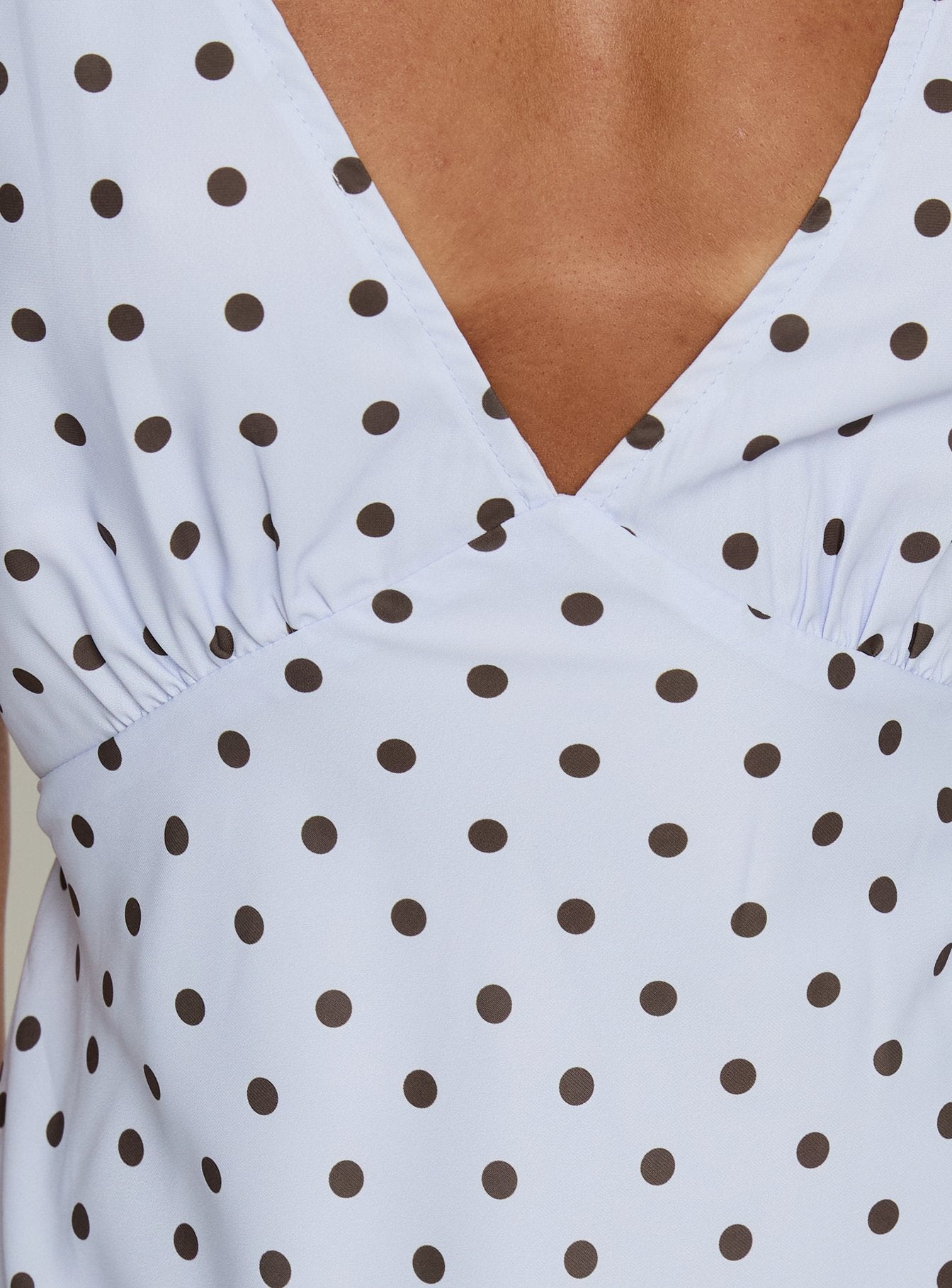 Nellie Mini Dress Blue / Brown Polka Dot - Image 5