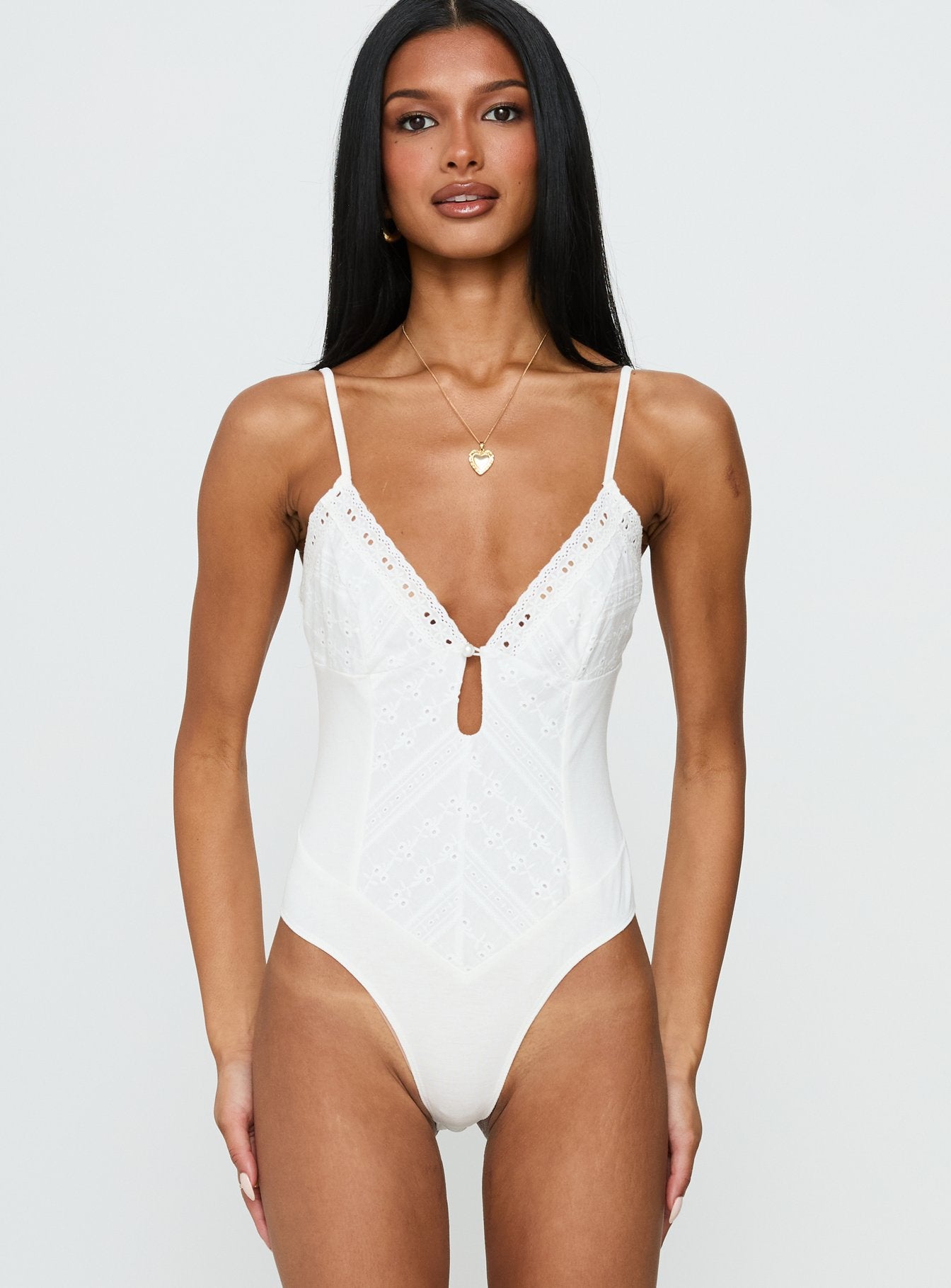 Nerisse Keyhole Bodysuit White - Image 6