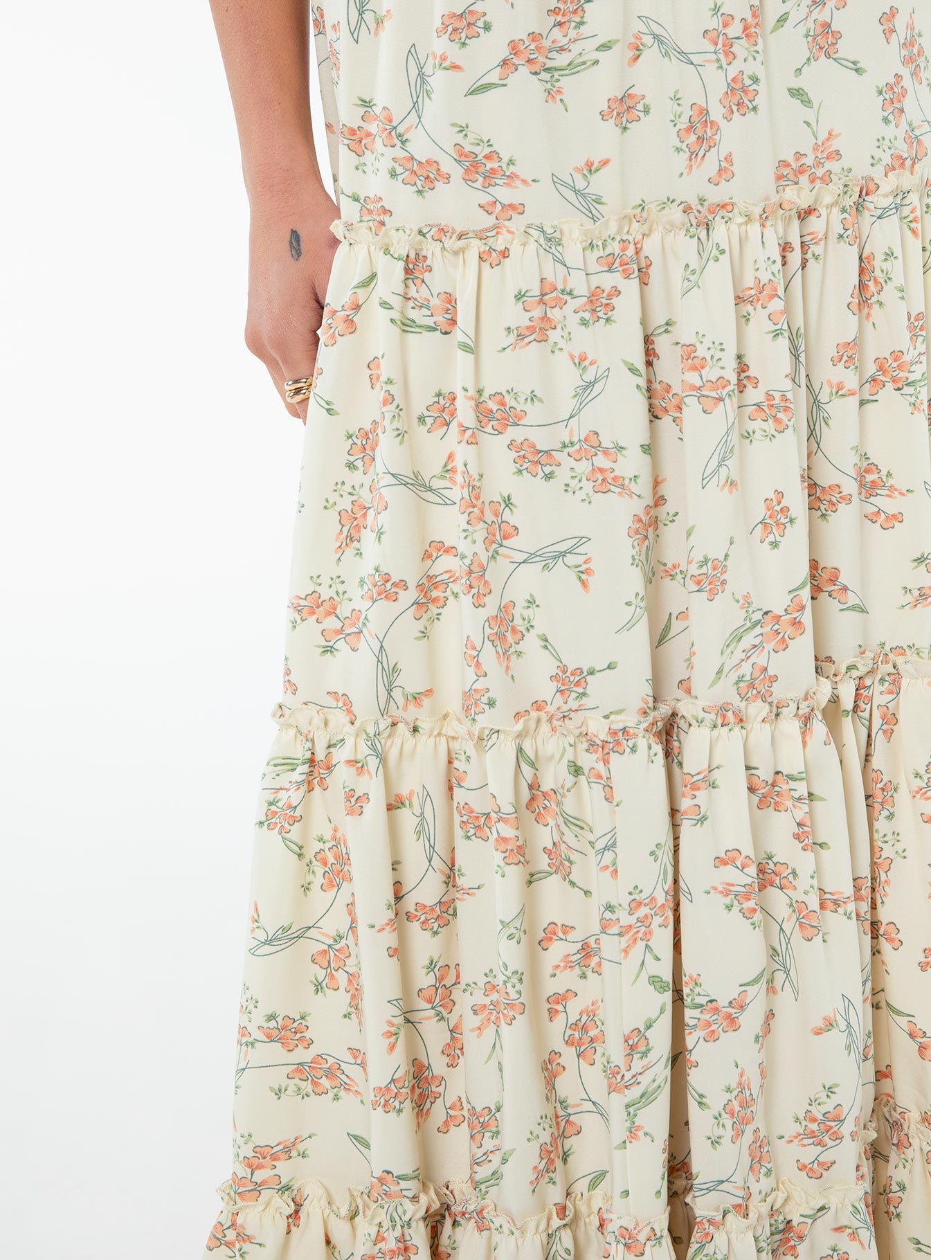 Miriah Maxi Skirt Cream Floral - Image 6