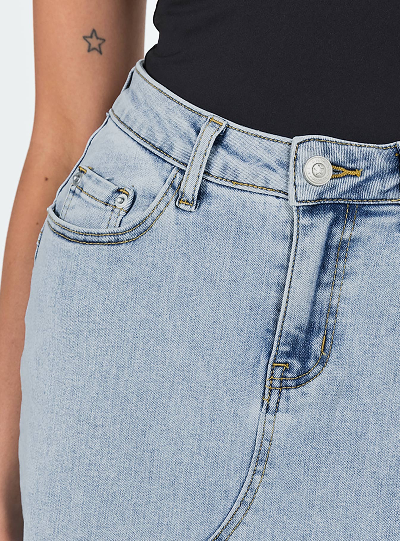 Batkins Maxi Skirt Light Wash Denim - Image 6