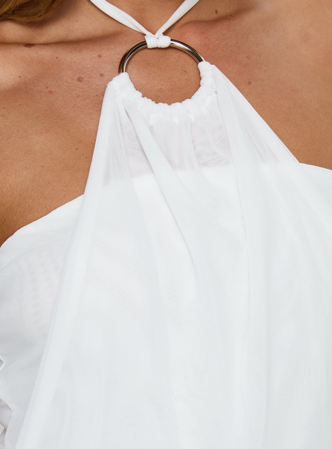 Hedlea Draped Ring Detail Top White - Image 6