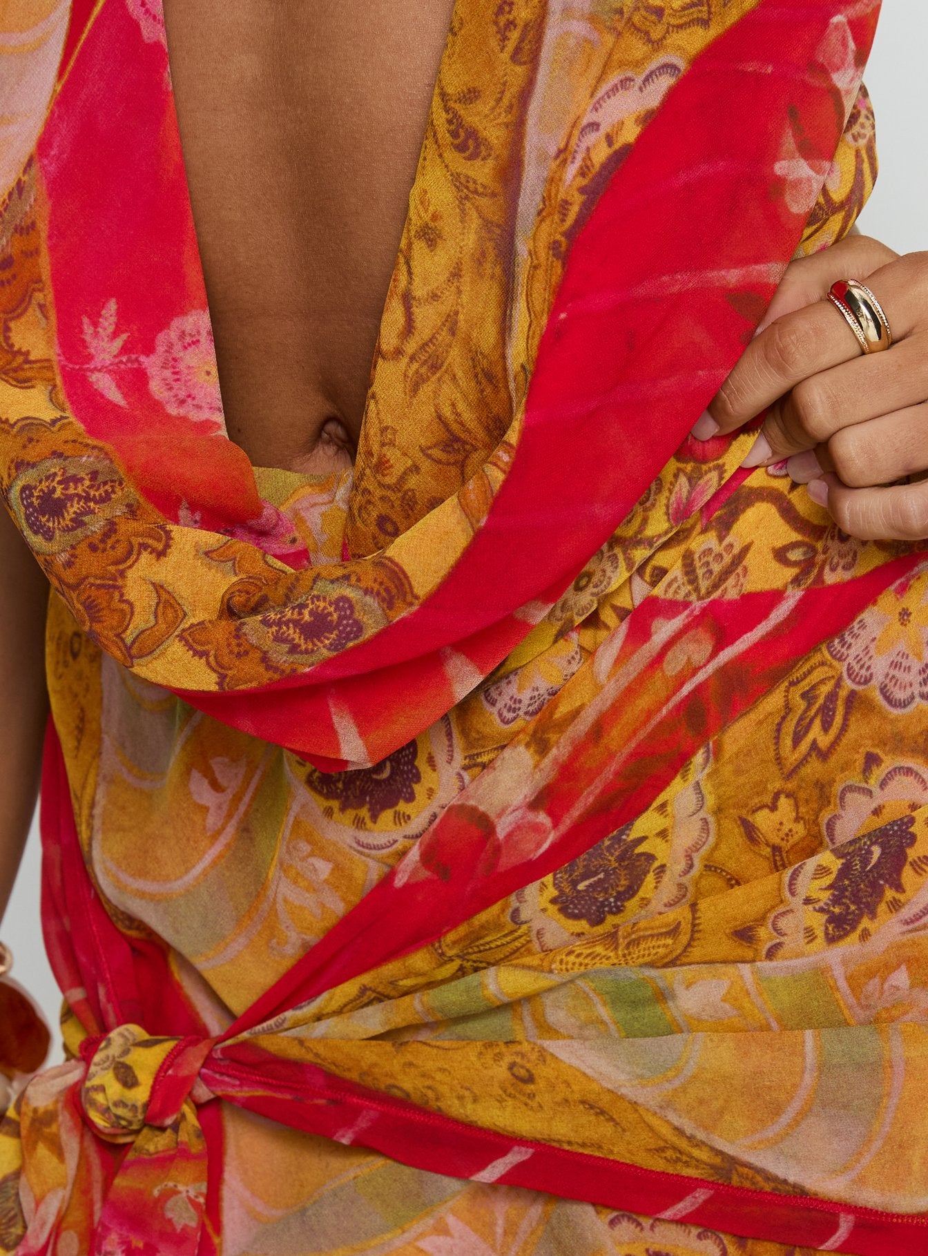 Snakepit Halter Plunge Mini Dress Paisley Splice - Image 6
