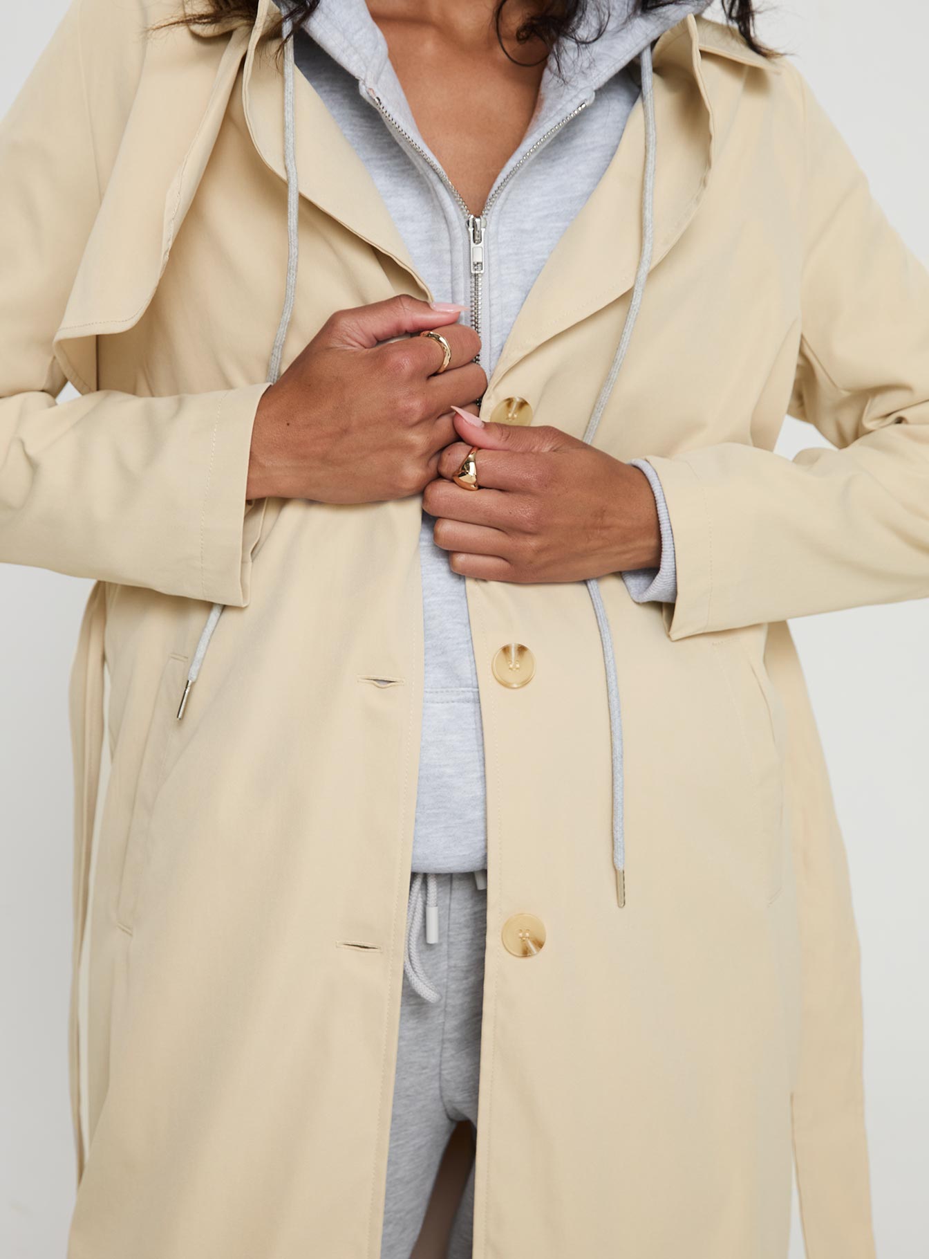 Haili Trench Coat Beige - Image 6