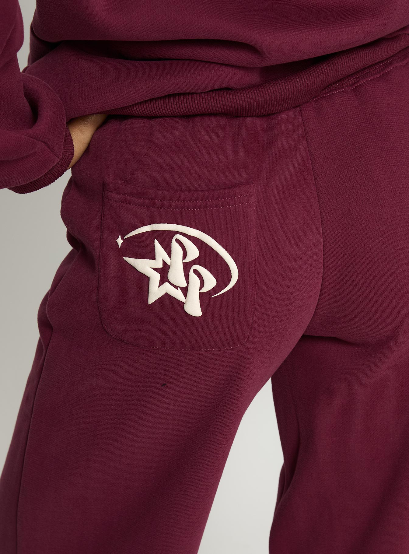 Princess Polly Stargirl Wide Leg Sweat Pants Burgundy - Image 6