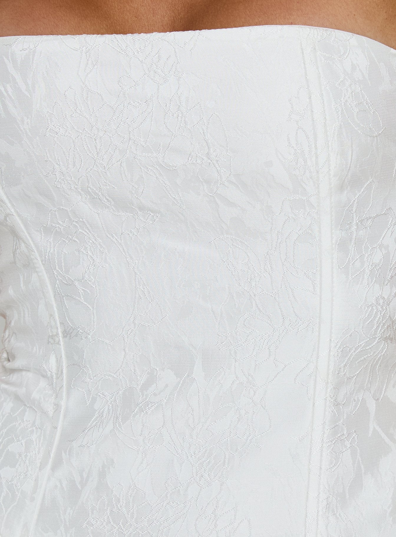 Jenevieve Strapless Drape Mini Dress White - Image 6
