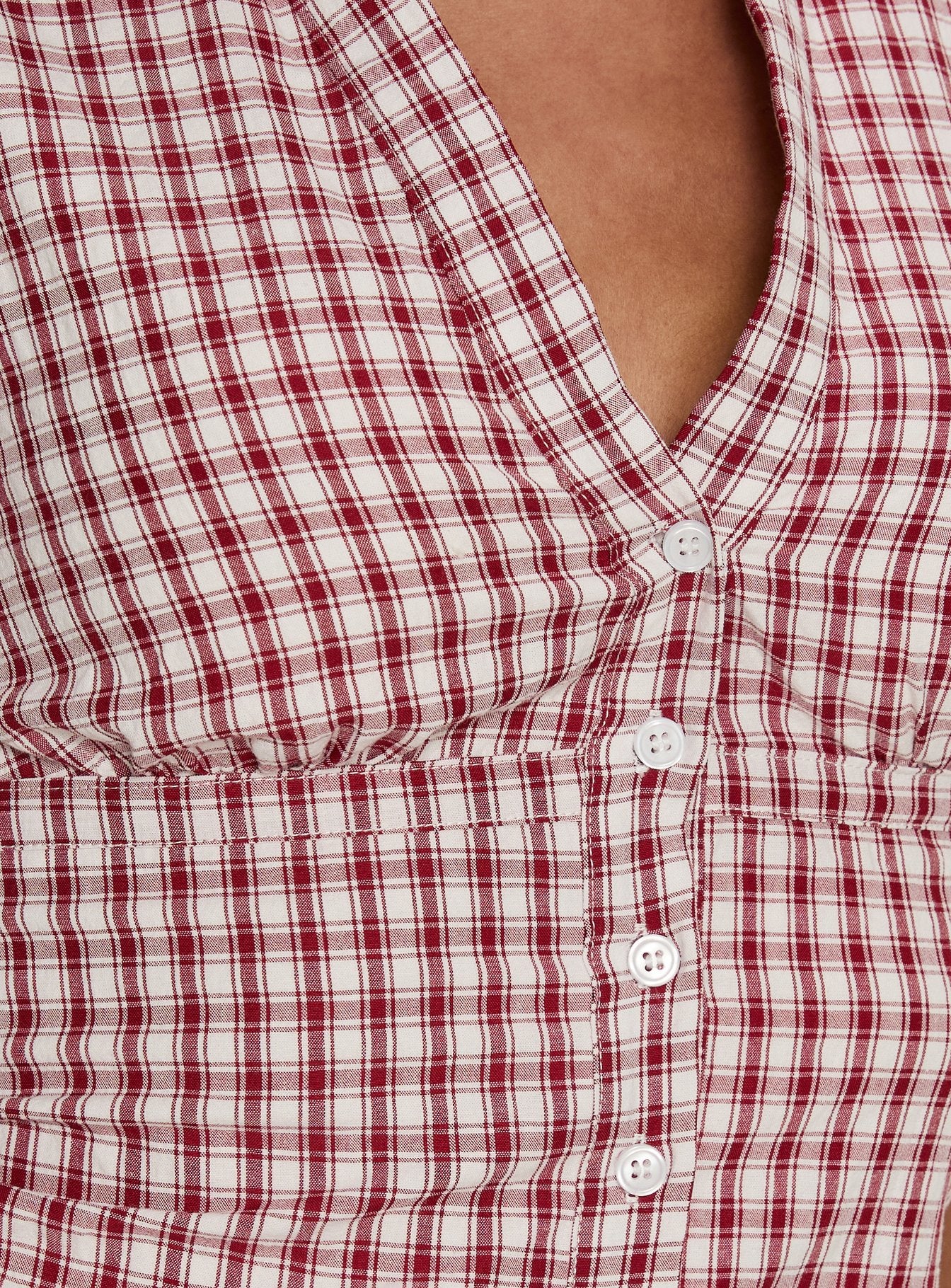 What A Show Button Up Top Red Check - Image 5