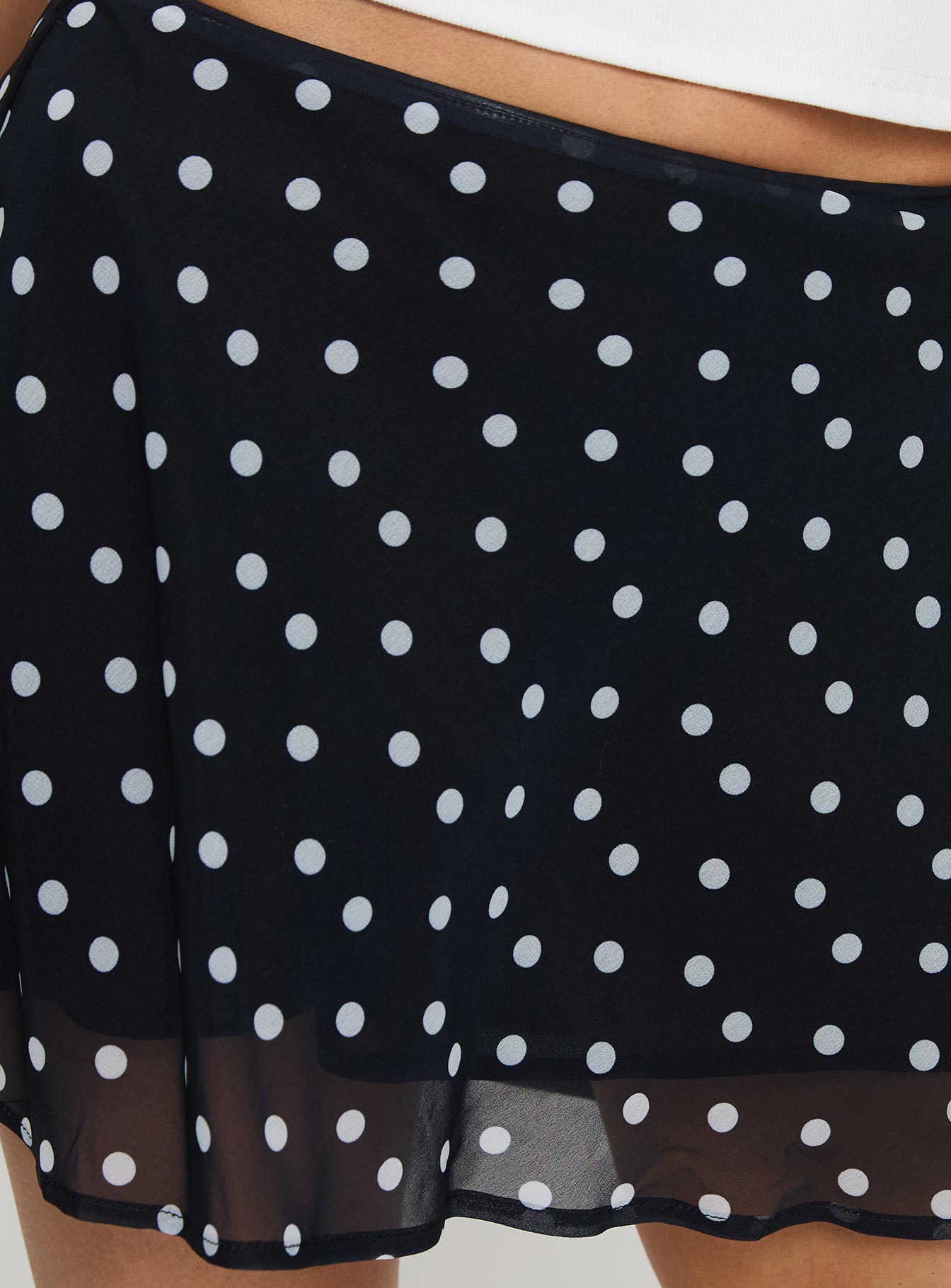 Dapple Bias Mini Skirt Black Polka Dot - Image 6