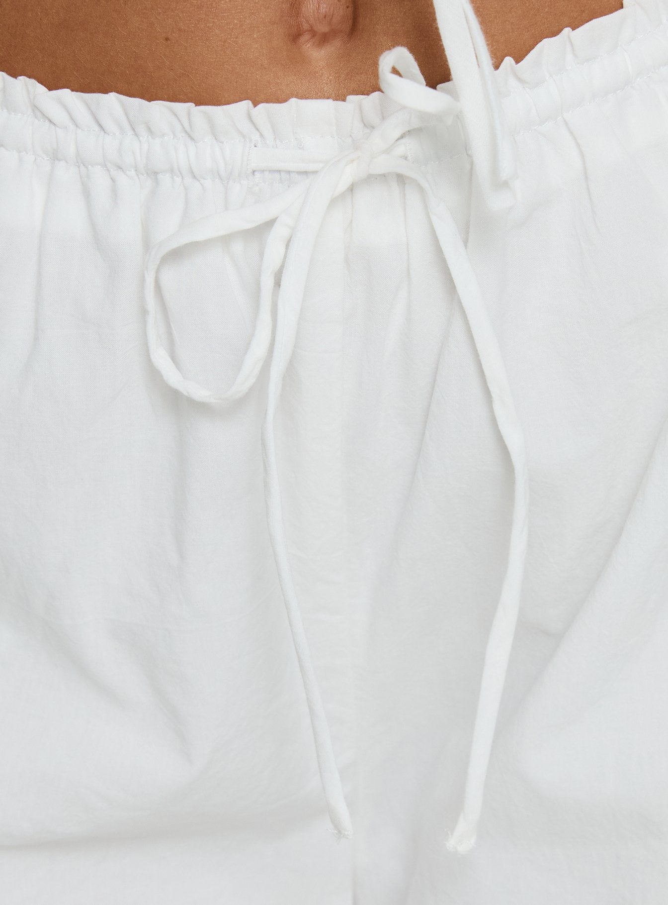 Kissed Chaos Broderie Anglais Tie Waist Pants White - Image 6