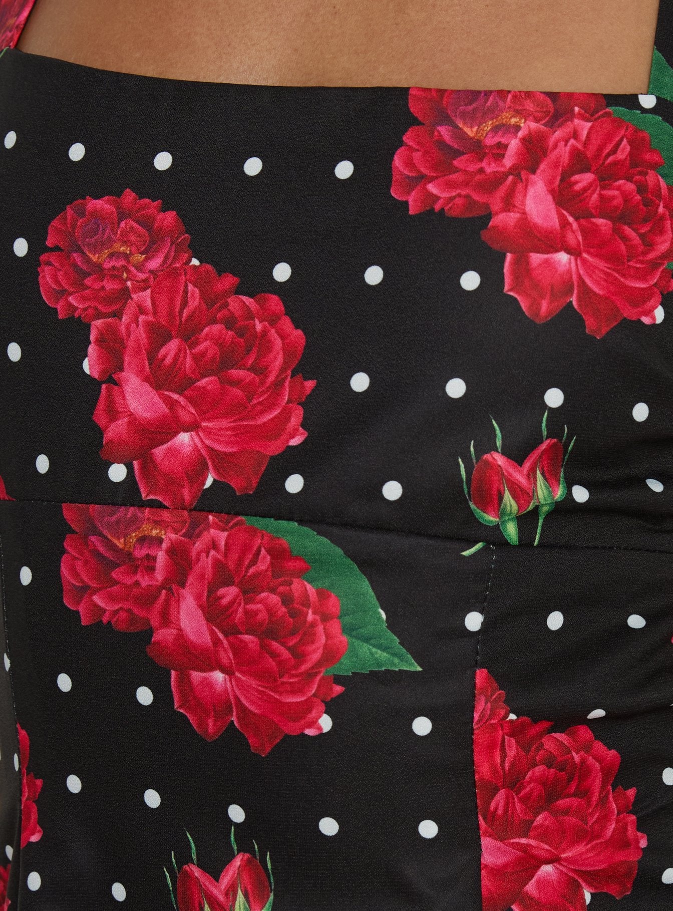 Rosamie Halter Mini Dress Black Polka Floral - Image 6