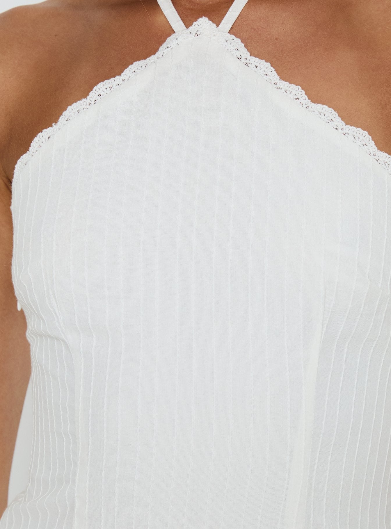 Hunnie Halter Mini Dress White - Image 6