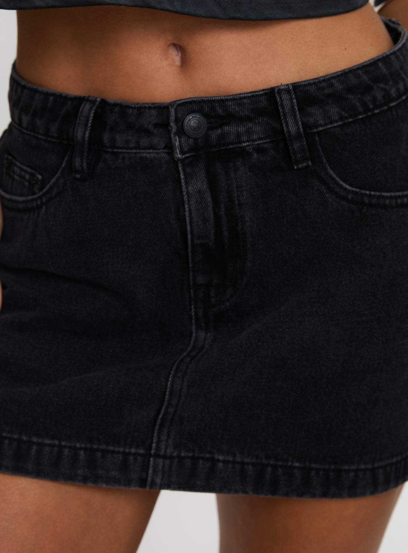 Nickei Denim Mini Skirt Black - Image 6