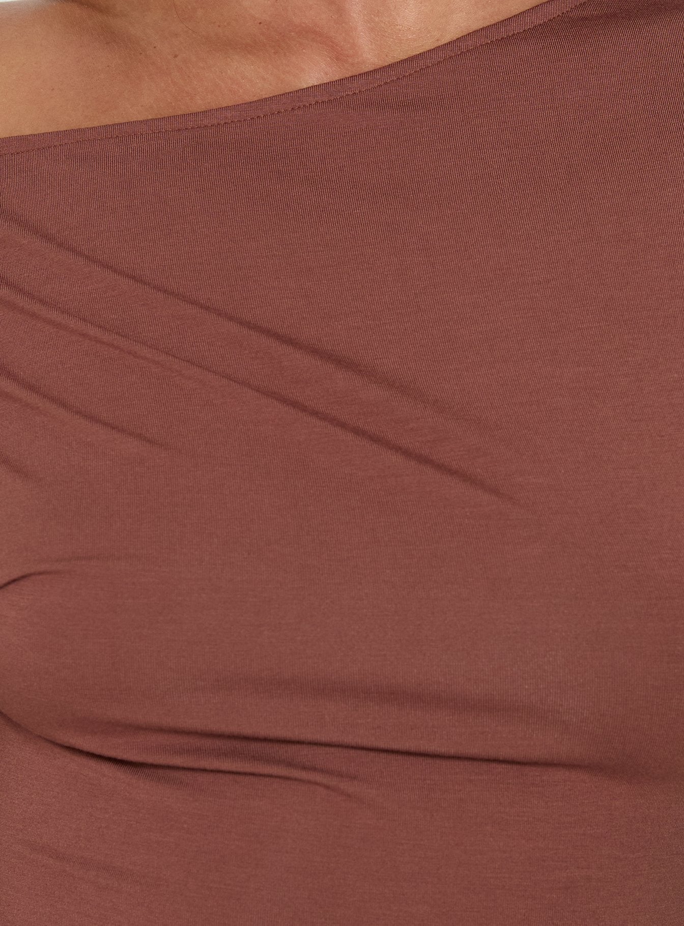 Luckiest Girl Off Shoulder Cinched Top Clay - Image 6