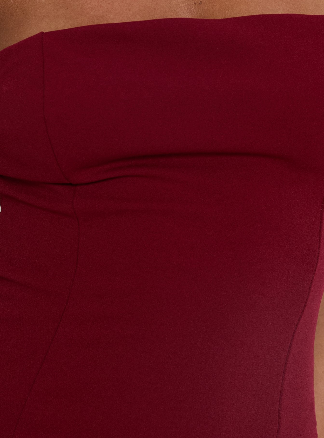 Diamanti Strapless High Slit Maxi Dress Burgundy - Image 6