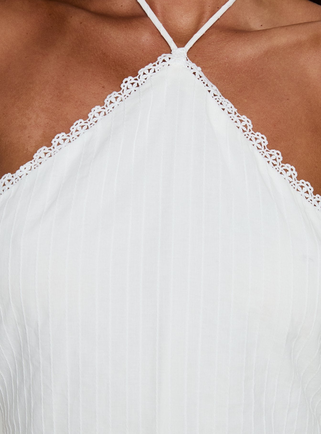 Harie Arrow Neck Halter Mini Dress White - Image 6