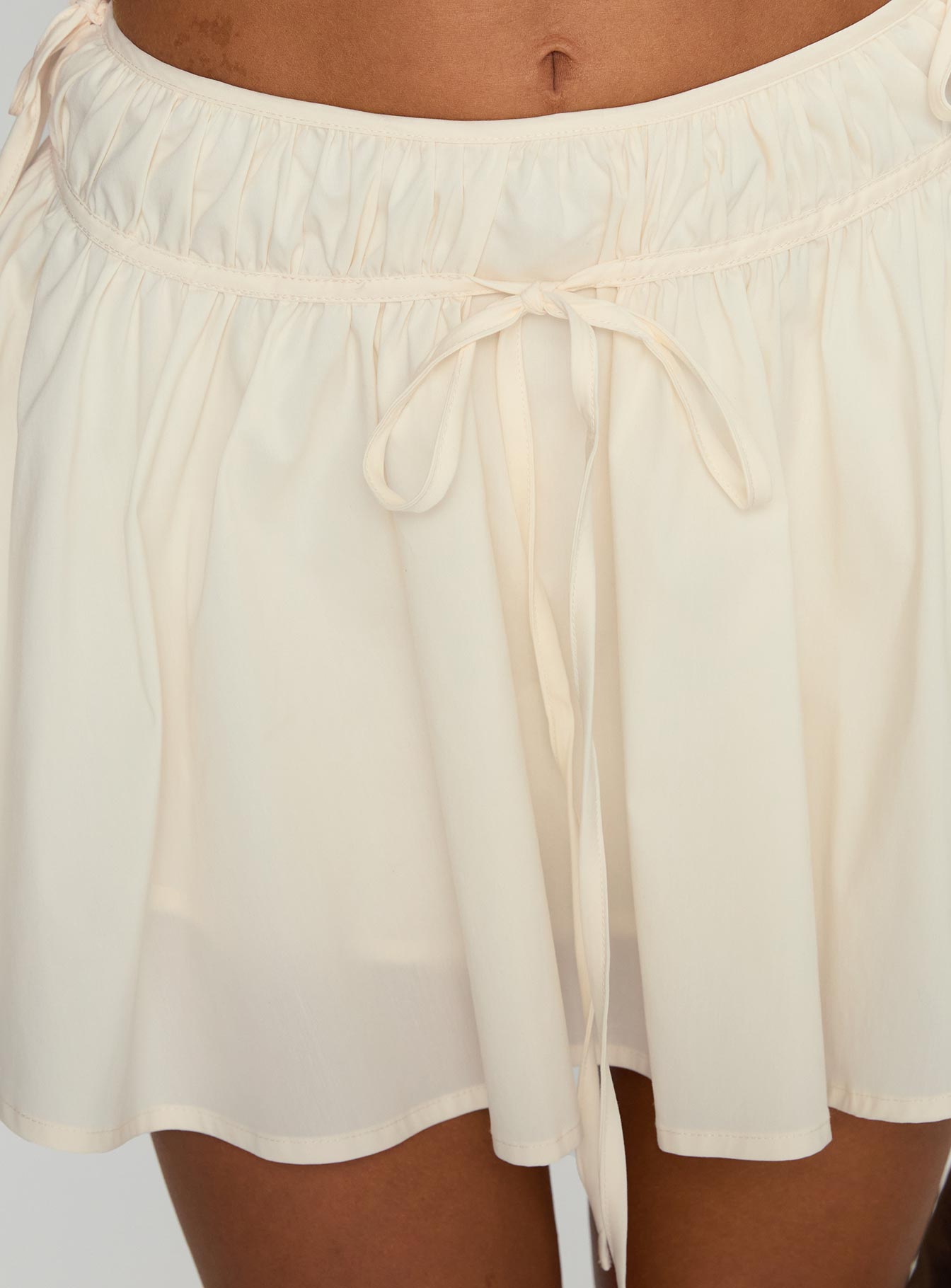 Astelle Tie Up Mini Skirt Cream - Image 6