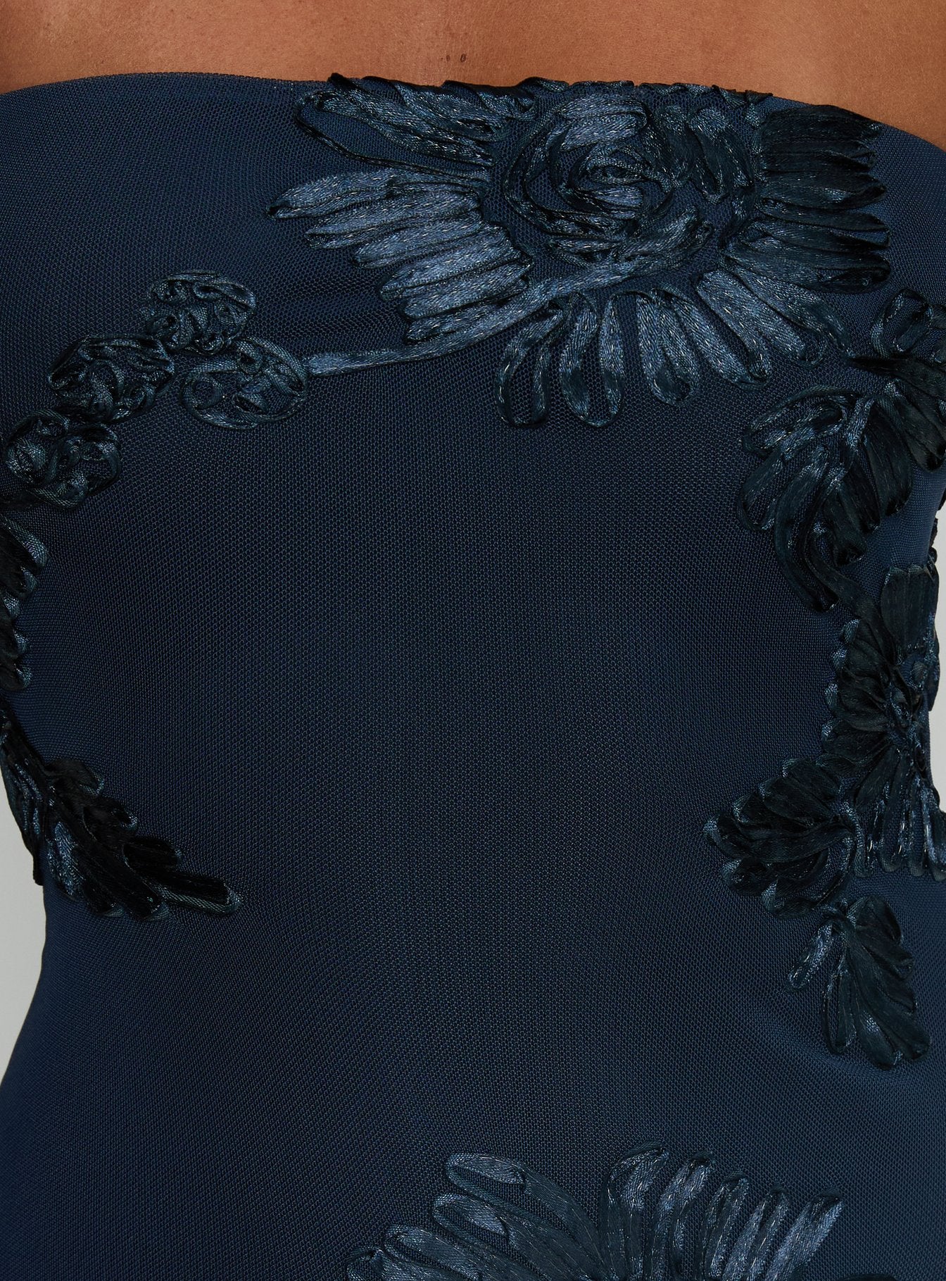 Maribeth Strapless Floral Maxi Dress Navy - Image 6