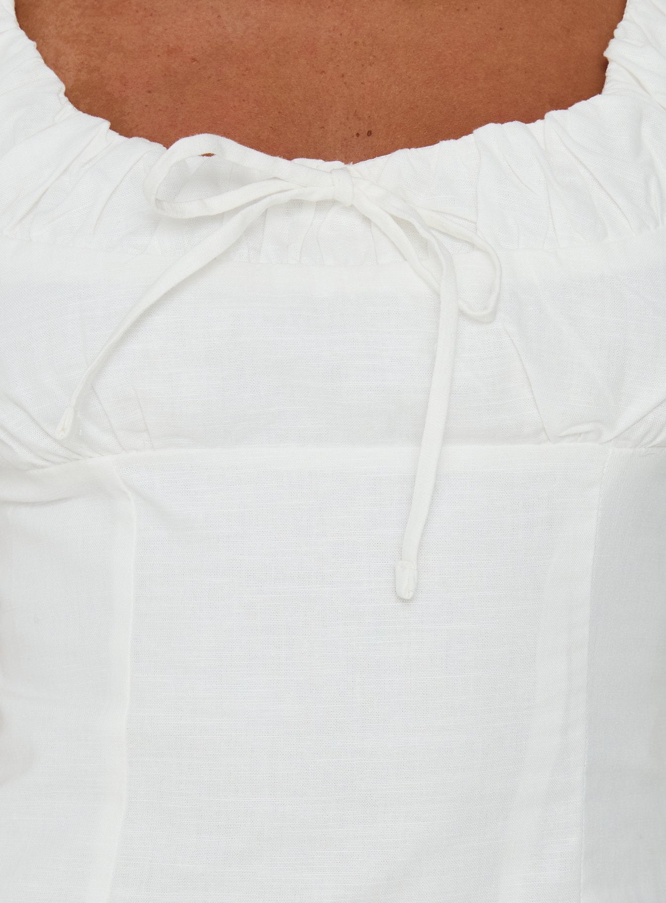 Rozalea Ruched Mini Dress White - Image 6