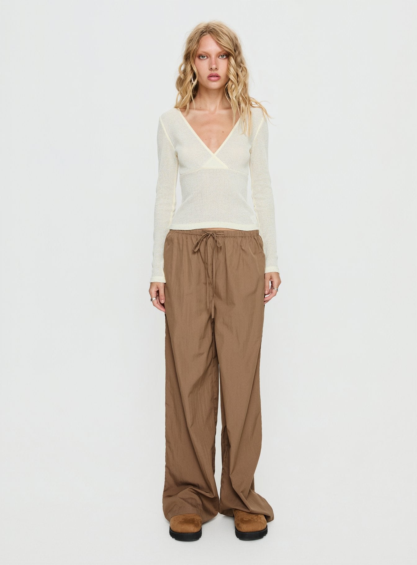 Romonda Drawstring Straight Leg Pants Khaki - Image 6