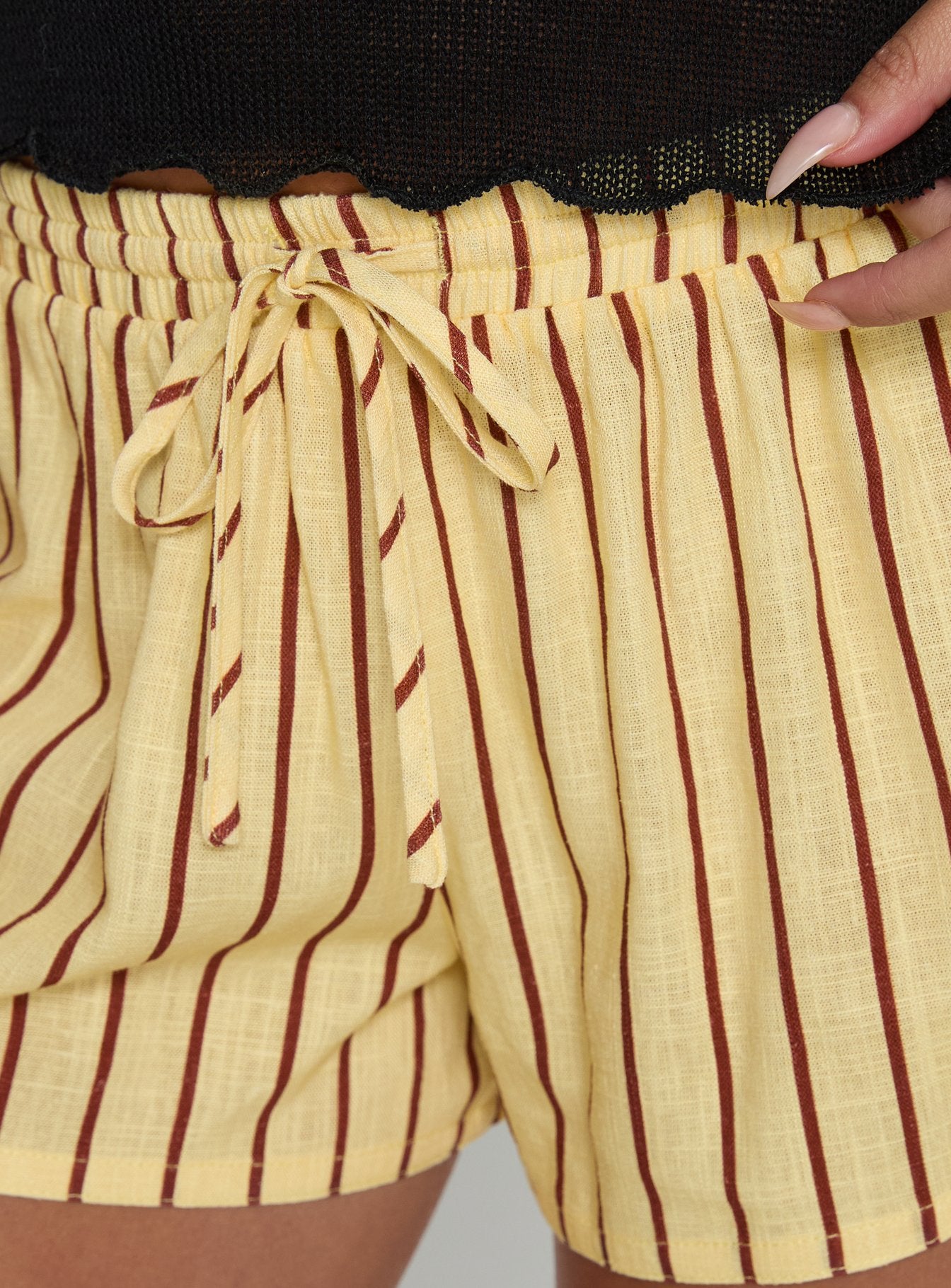 Abigayle Shorts Yellow / Brown Stripe - Image 6