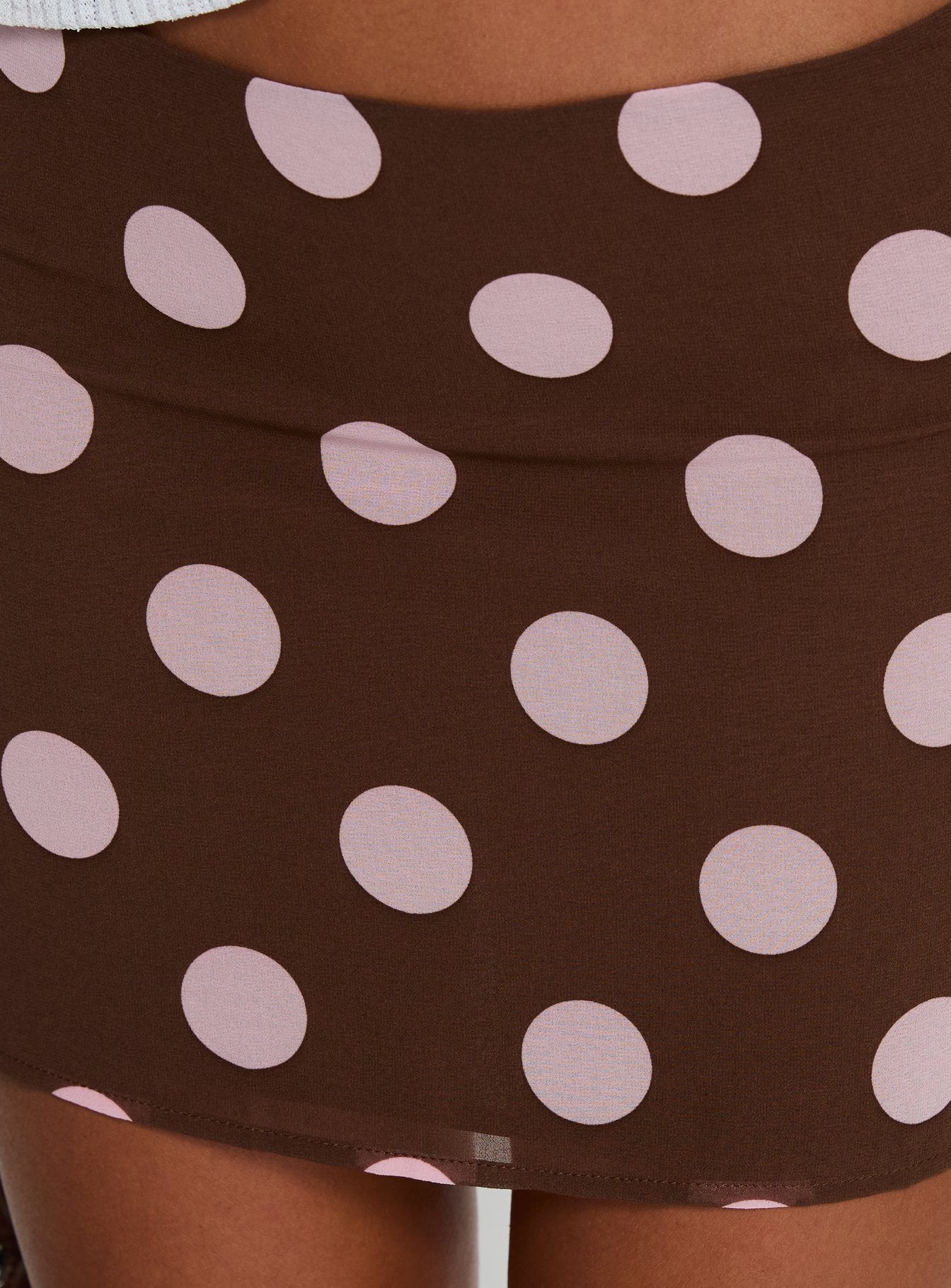 Adelaida Mini Skirt Brown / Pink Polka - Image 6
