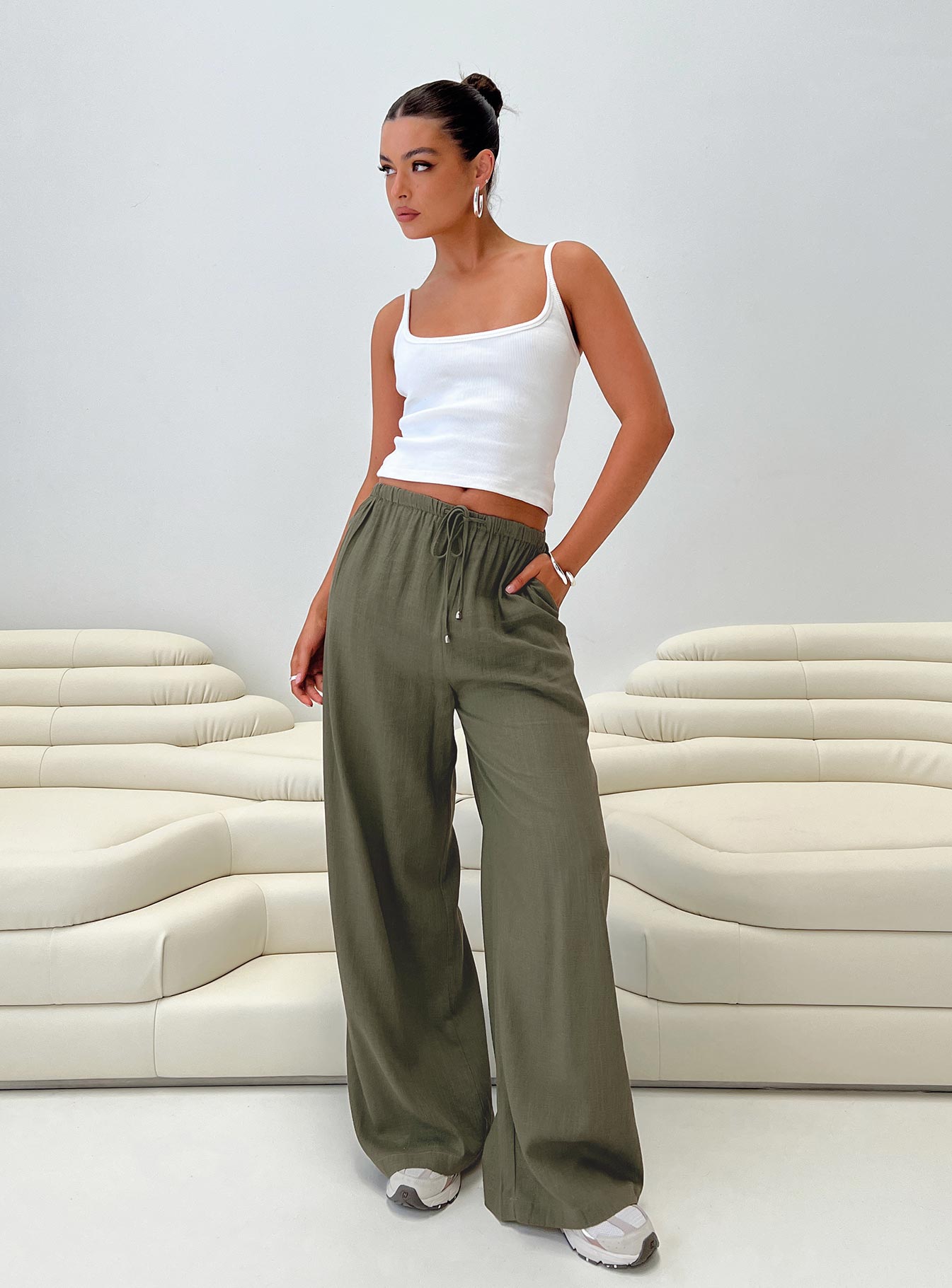 Ogilvie Linen Blend Pants Olive - Image 6