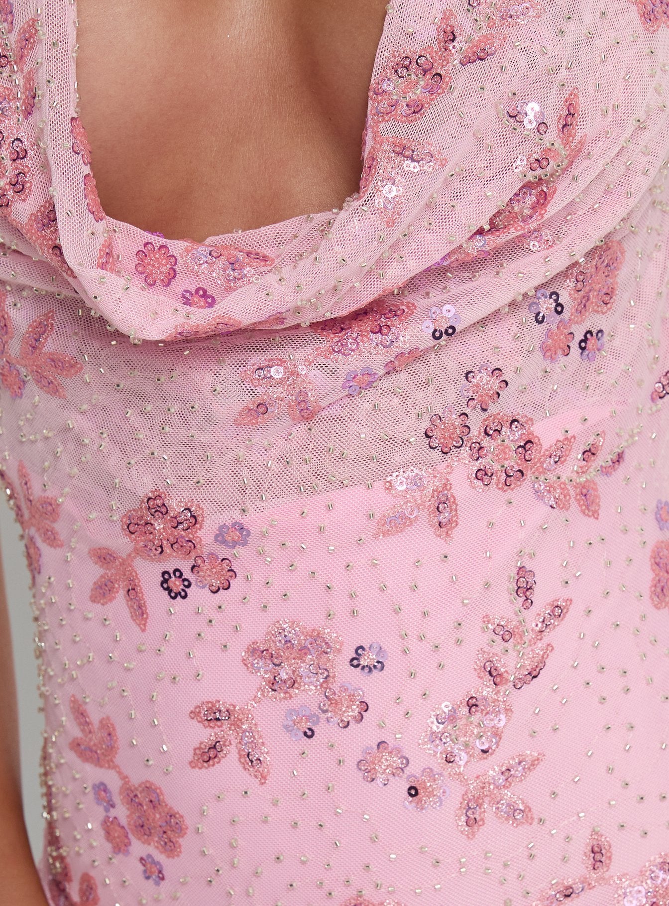 Longer Daylight Cowl Halter Playsuit Pink - Image 6