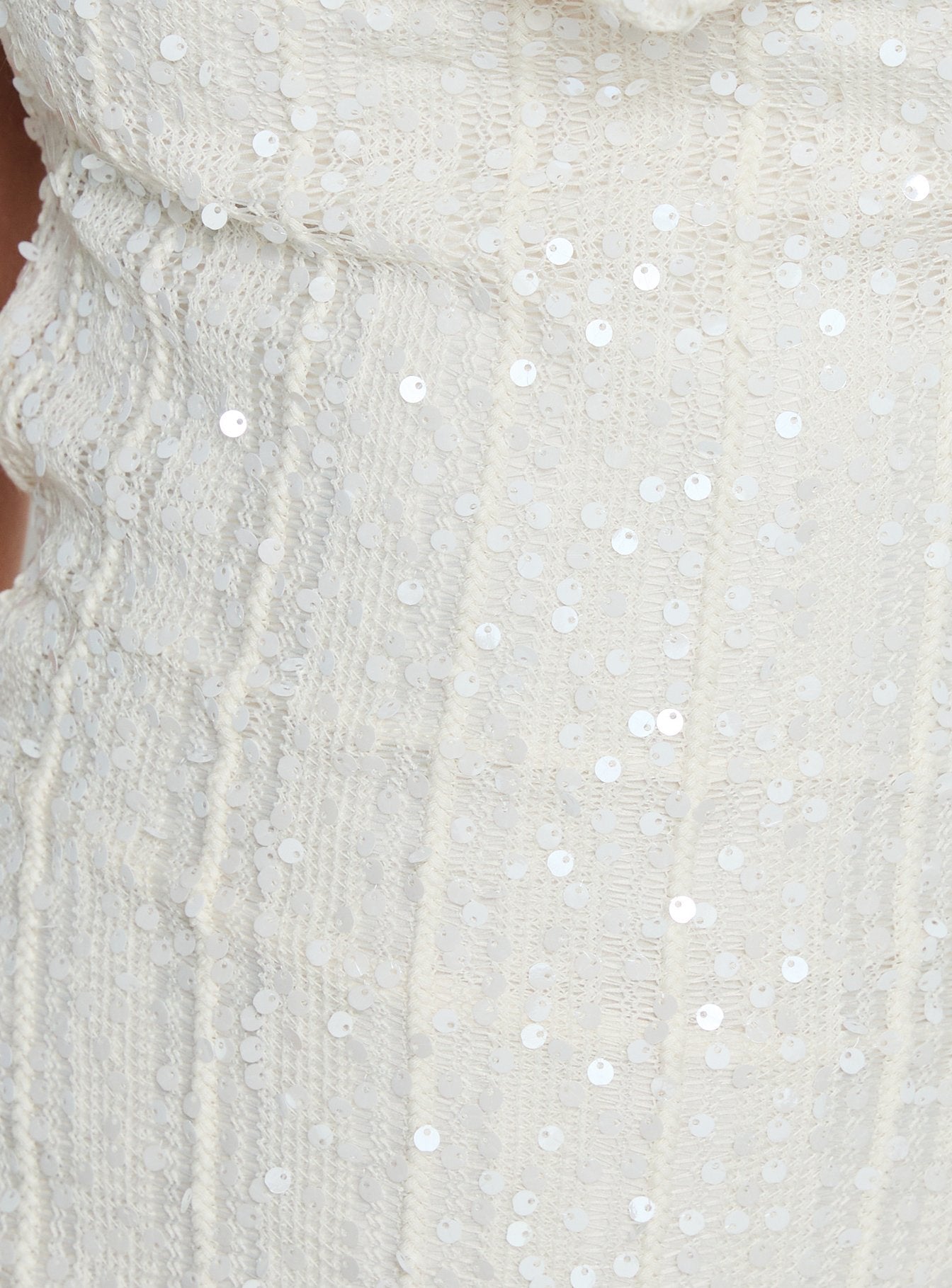 Kaimeila Halter Sequin Mini Dress Cream - Image 6