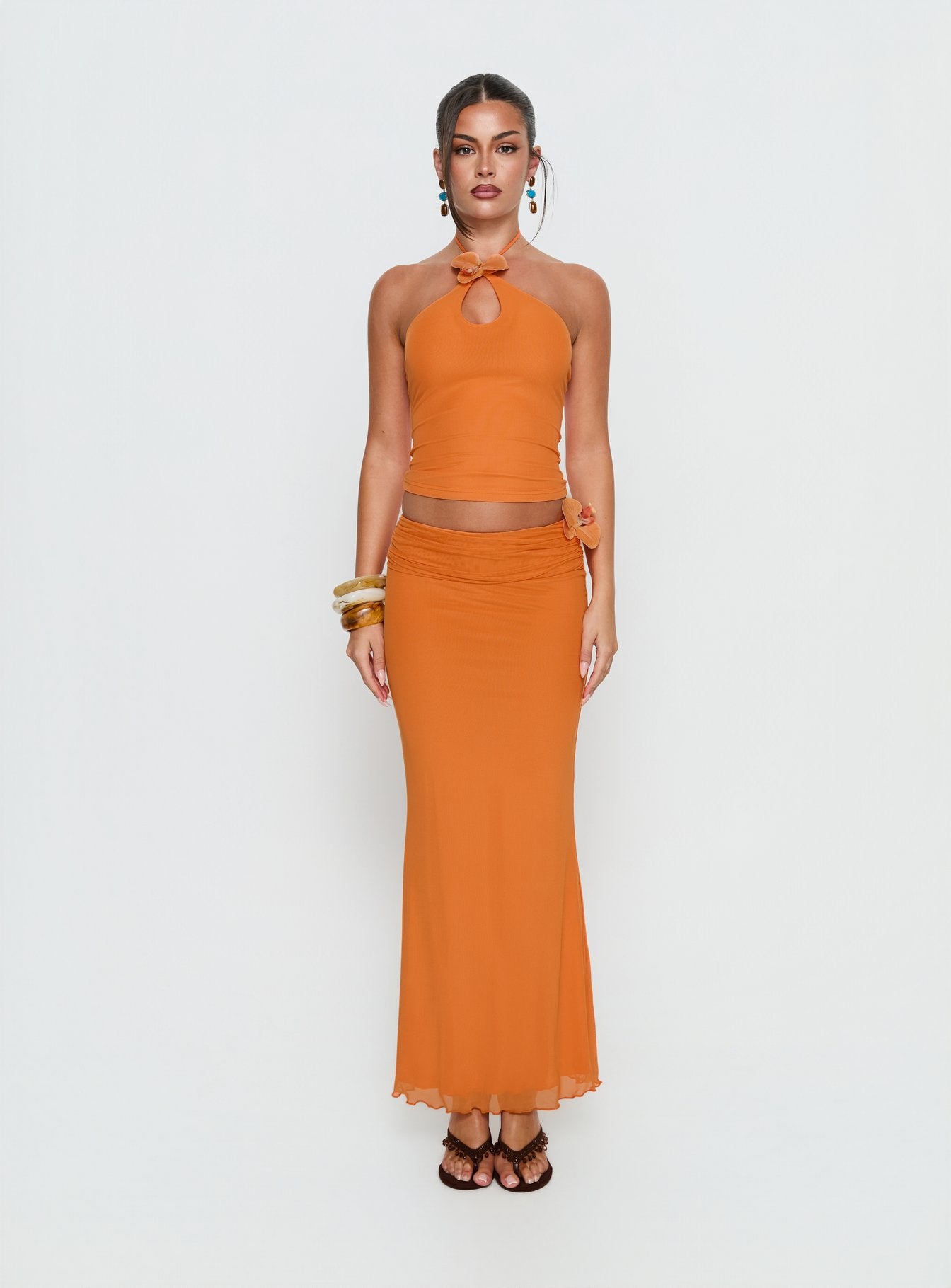 Star Fruit Keyhole Halter Top Orange - Image 6