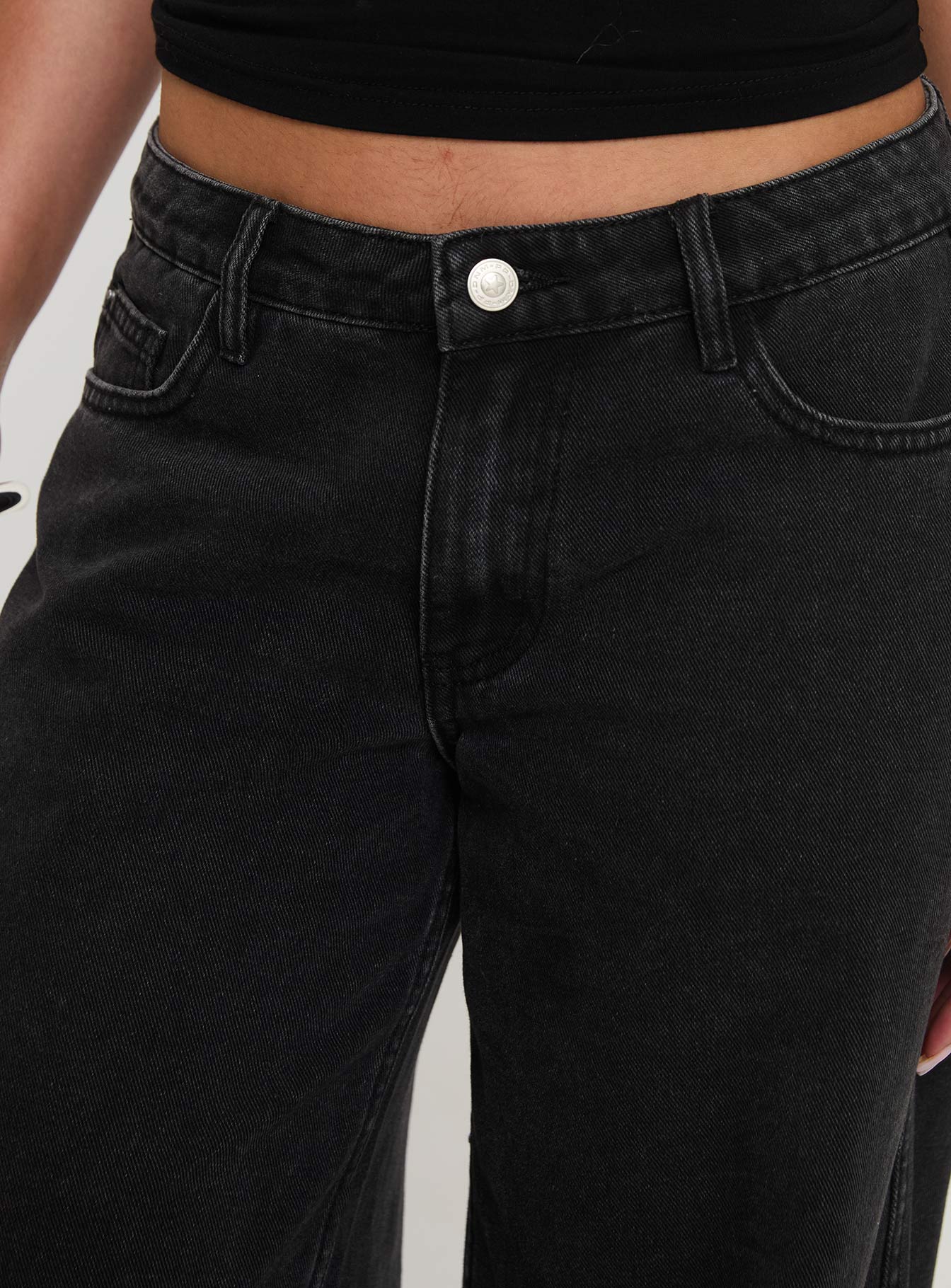 Ramos Low Rise Denim Jeans Washed Black Tall - Image 6