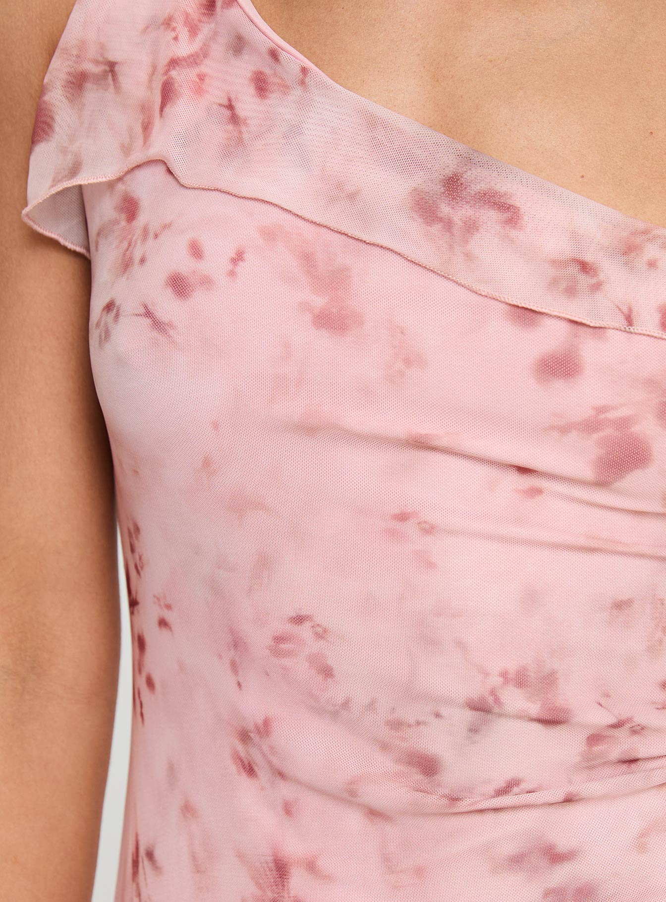 Bramwell One Shoulder Mini Dress Pink Tall - Image 6