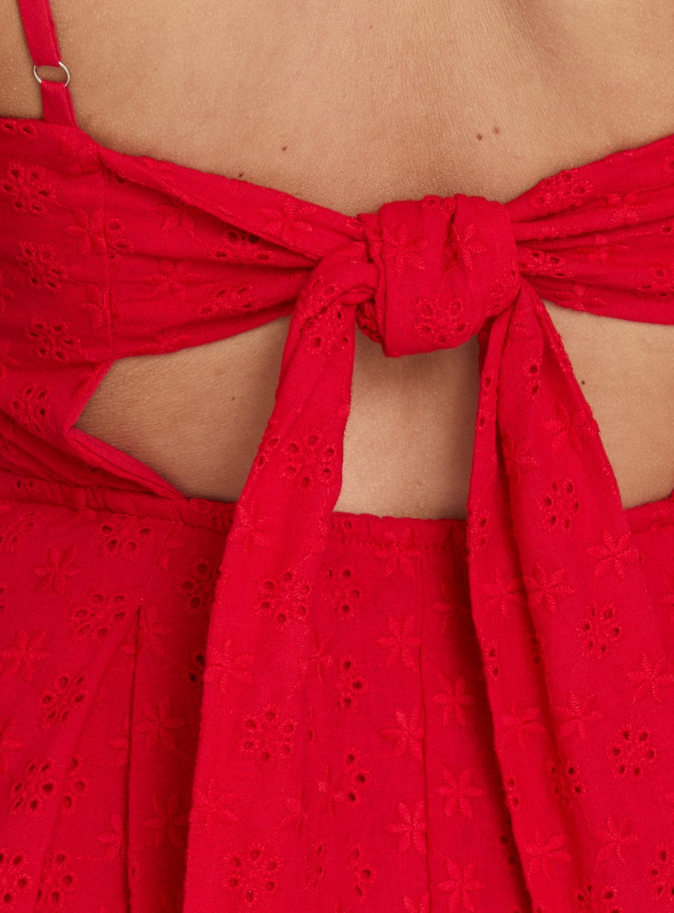 Xanthus Embroidered Mini Dress Red - Image 6