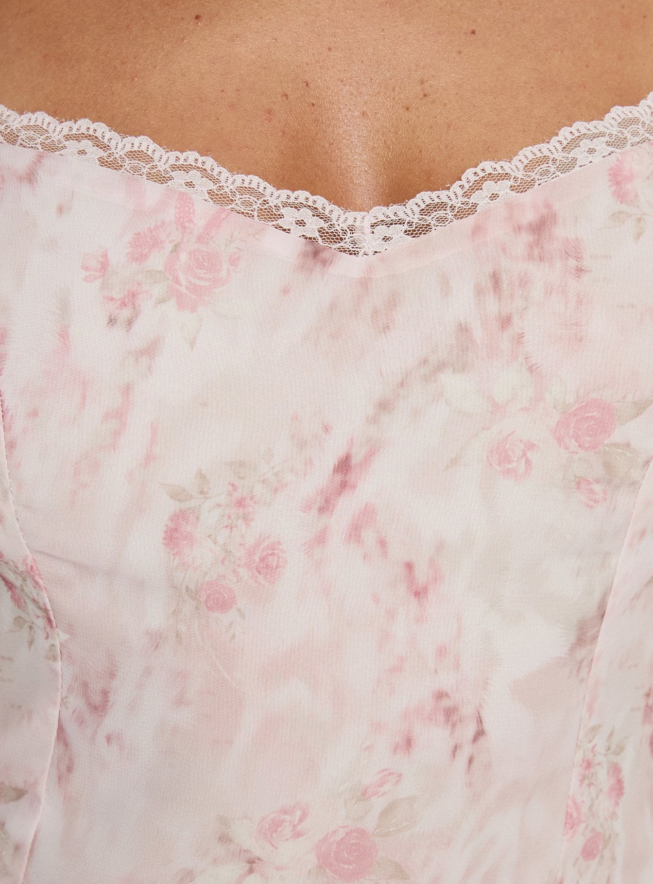 Avaline Lace Trim Blouse Top Pink - Image 6