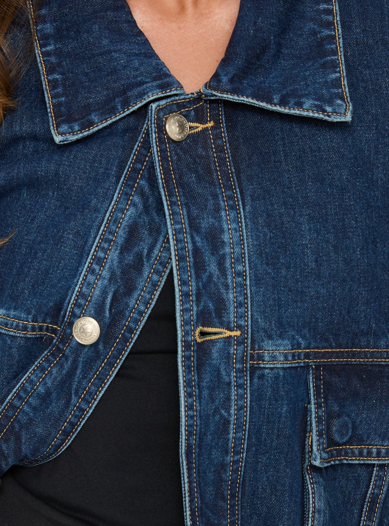 Kier Oversized Jacket Denim Dark Blue Wash - Image 6