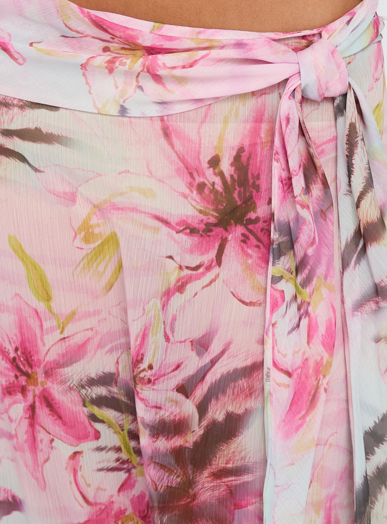 Karzi Chiffon Maxi Skirt Pink Floral - Image 6