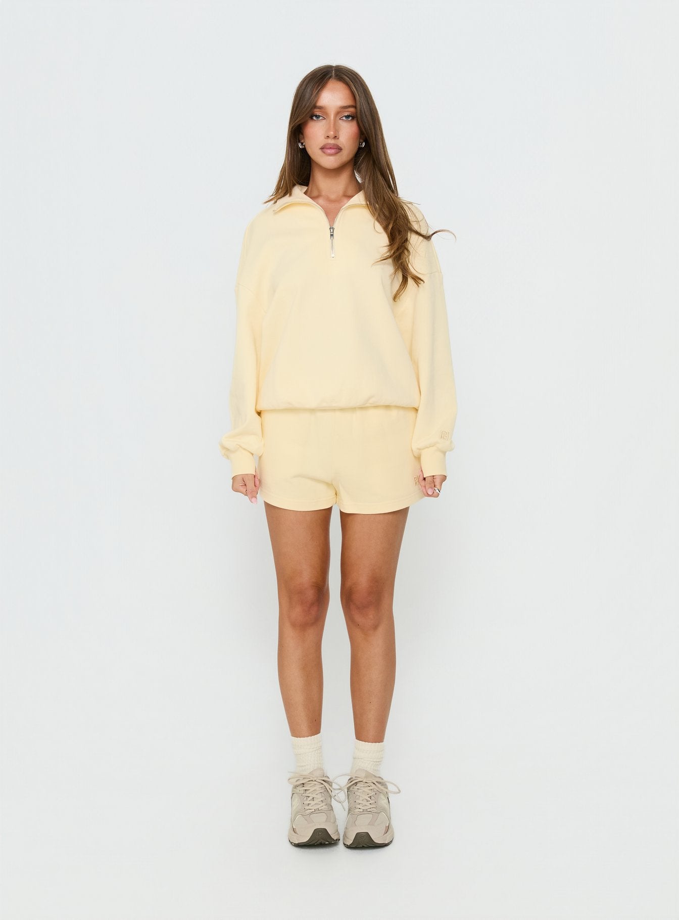 Haelie Fleece Shorts Butter Yellow - Image 6