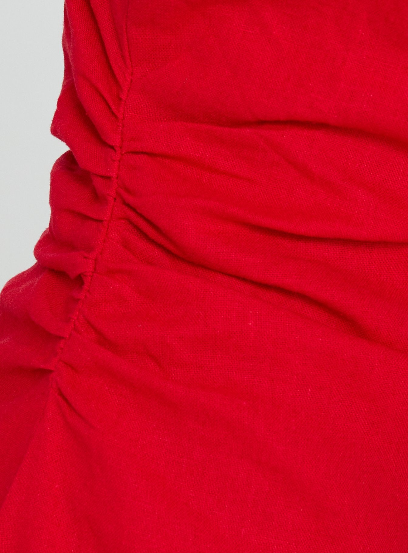 Veara Linen Low Back Tie Detail Playsuit Red - Image 6